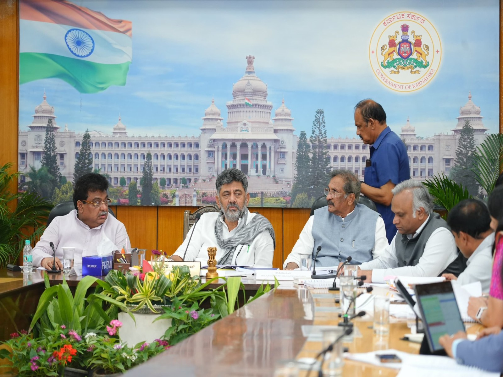 Karnataka Chief Minister DK Shivakumar during 68th SHLCC meeting (Photo/@PriyankKharge)