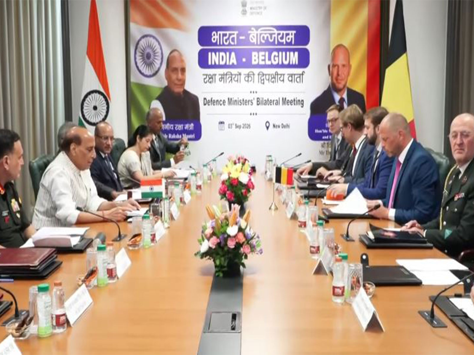India-Belgium Defence Ministers' bilateral meeting (Photo/ANI)
