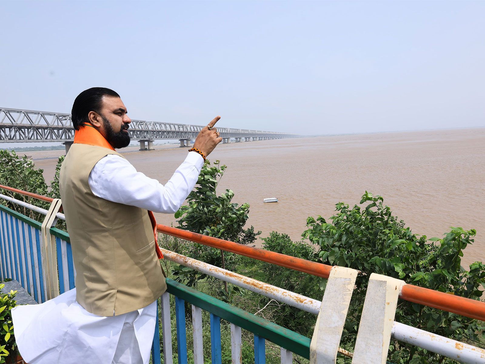 Bihar CM Samrat Choudhary inspects rising Ganga water level (Photo: x/@samrat4bjp)