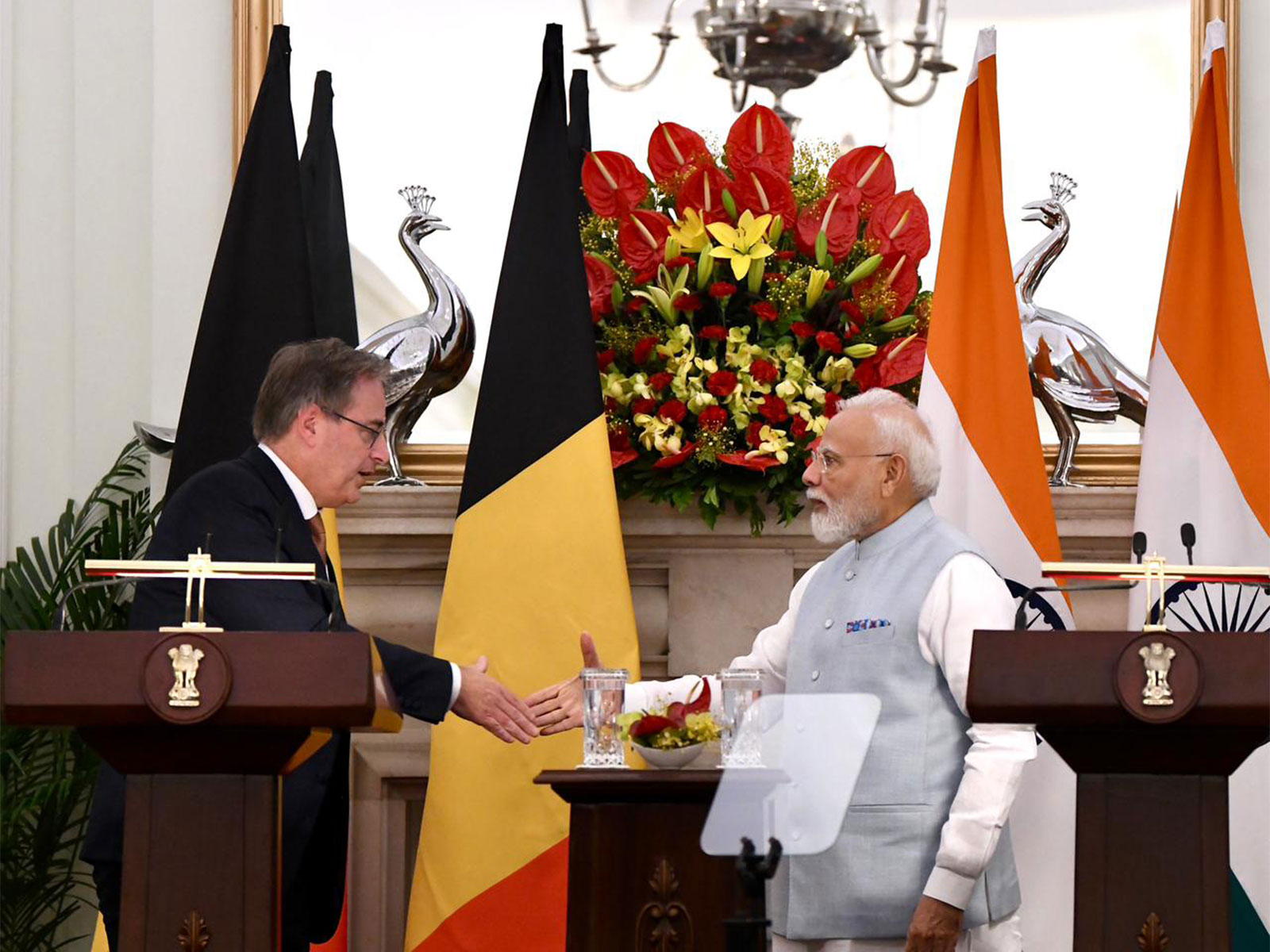 Prime Minister Narendra Modi and Belgian PM Bart De Wever (Photo/ANI)