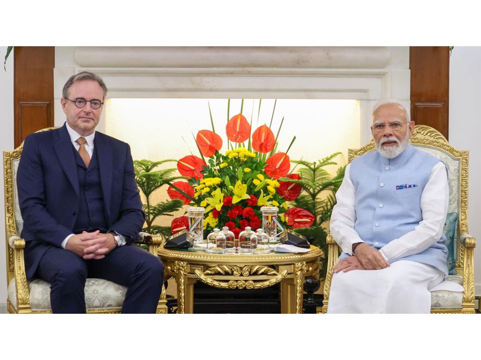Prime Minister Narendra Modi and his Belgian counterpart Bart De Wever during their meeting in New Delhi. (Photo: X/@MEAIndia)