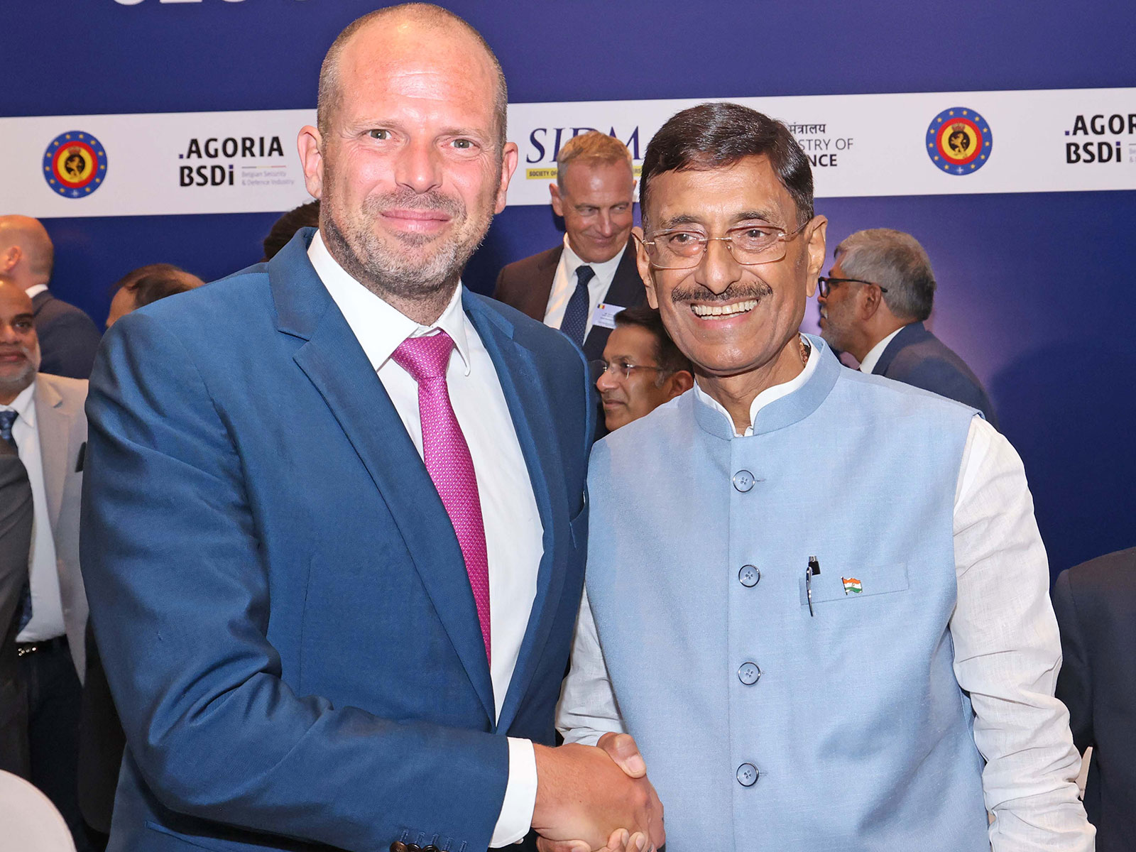 Belgium's Minister of Defence and Foreign Trade, Theo Francken and Minister of State for Defence Sanjay Seth (Photo/Ministry of Defence)