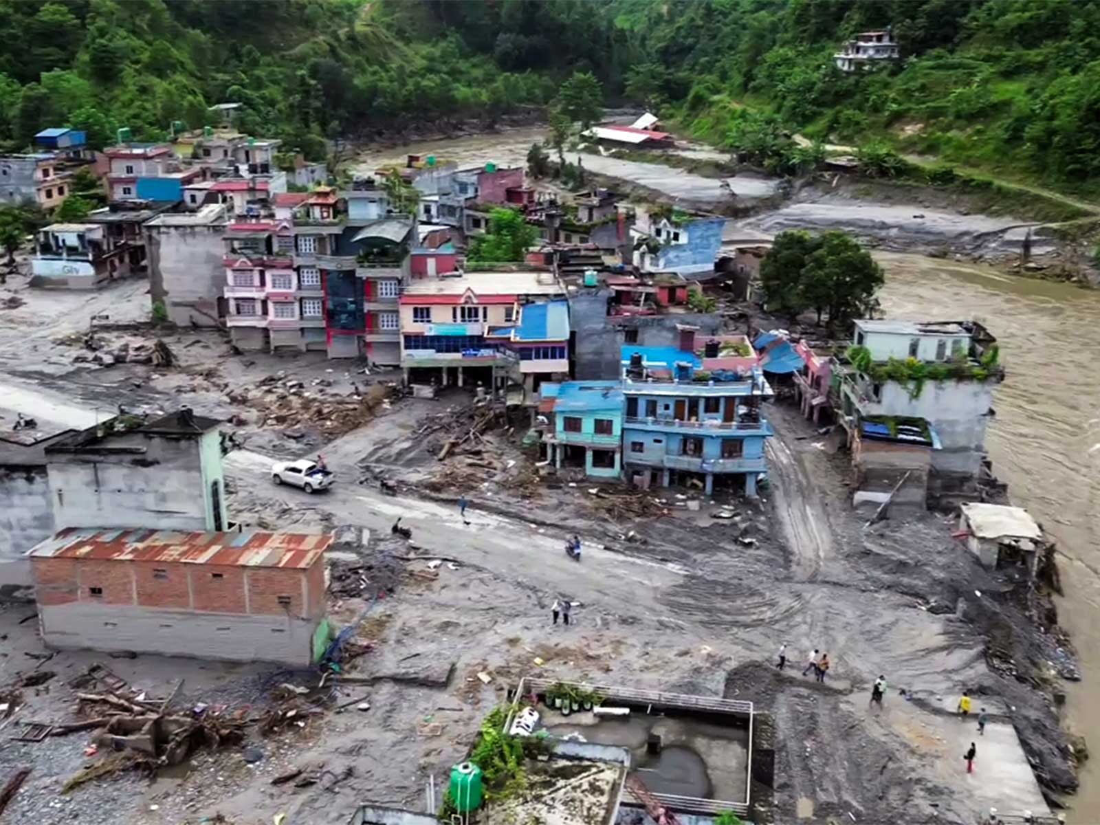 A drone view of the devastation in the Nepal due to flood (Photo/ANI)