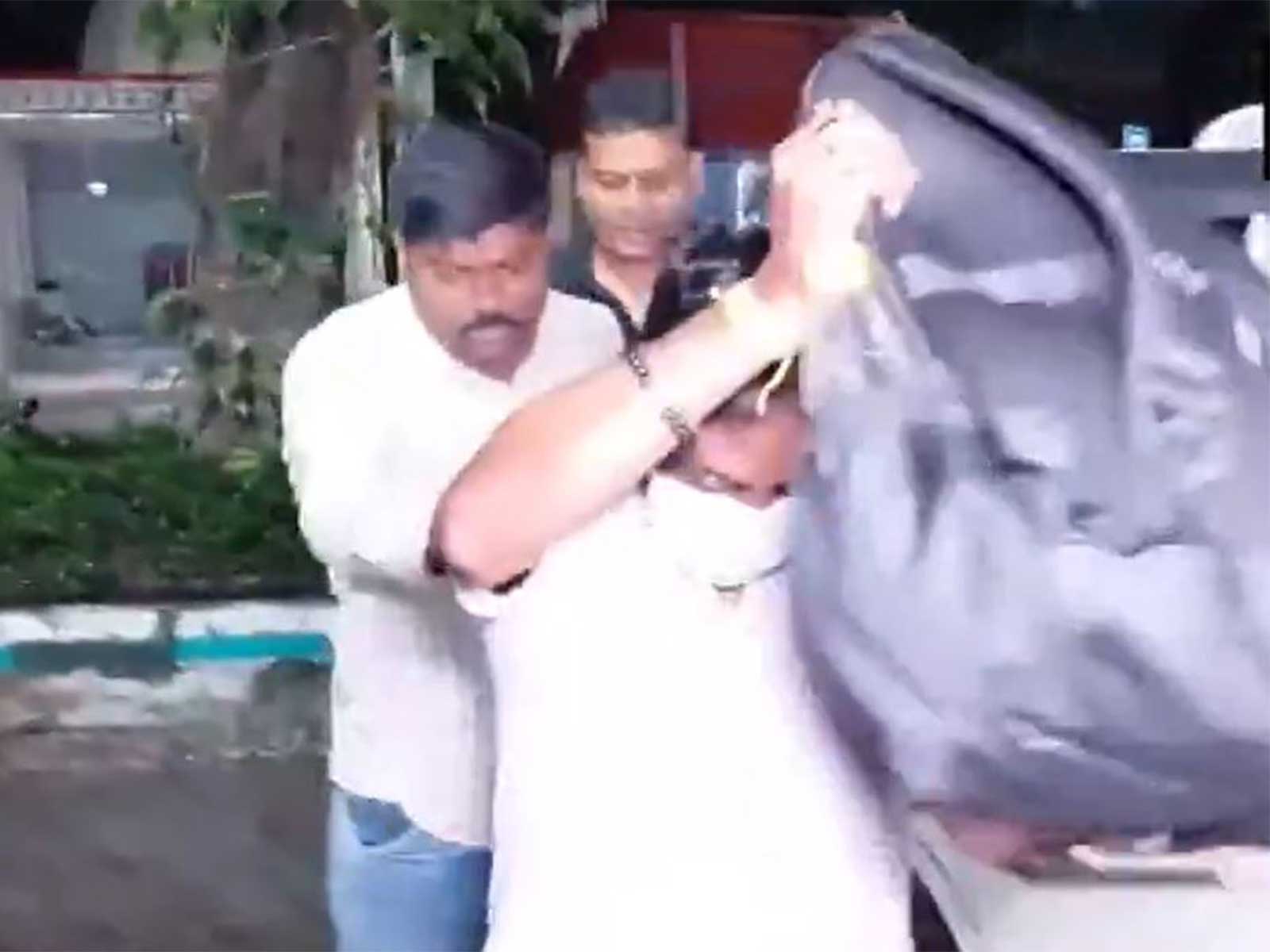 Panihati Municipality Chairman Somnath Dey was brought to Khardah Police Station after being arrested in Bengaluru (Photo/ANI)