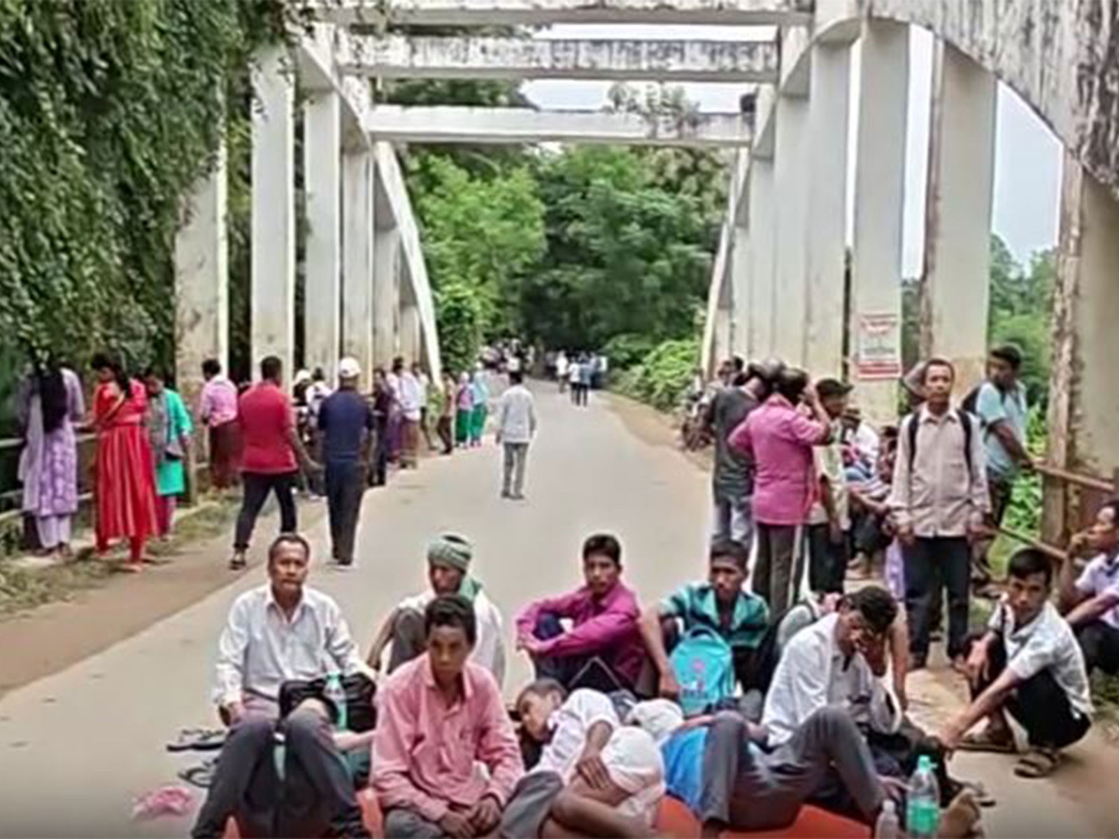 Assam-Agartala National Highway blocked during 72-hour protest over 11-point demands (Photo/ANI)