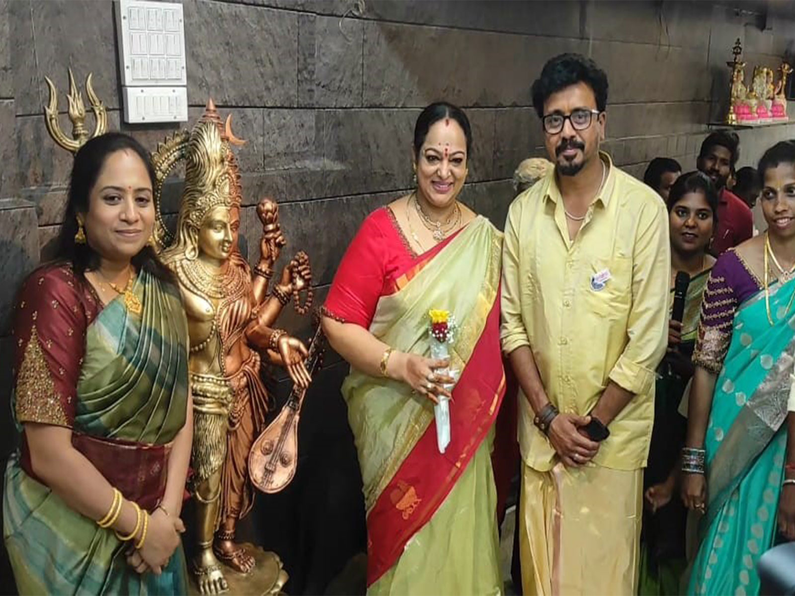 Veteran actress Nalini Nair attends inauguration of ‘Srishti’ spiritual products Showroom in Kancheepuram