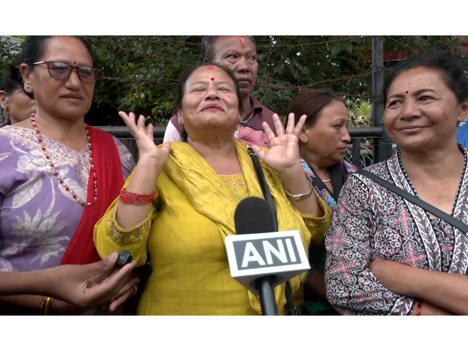 Family of Kabir Maharjan after his rescue from Trishuli Hydro 3A project site (Photo/ANI)