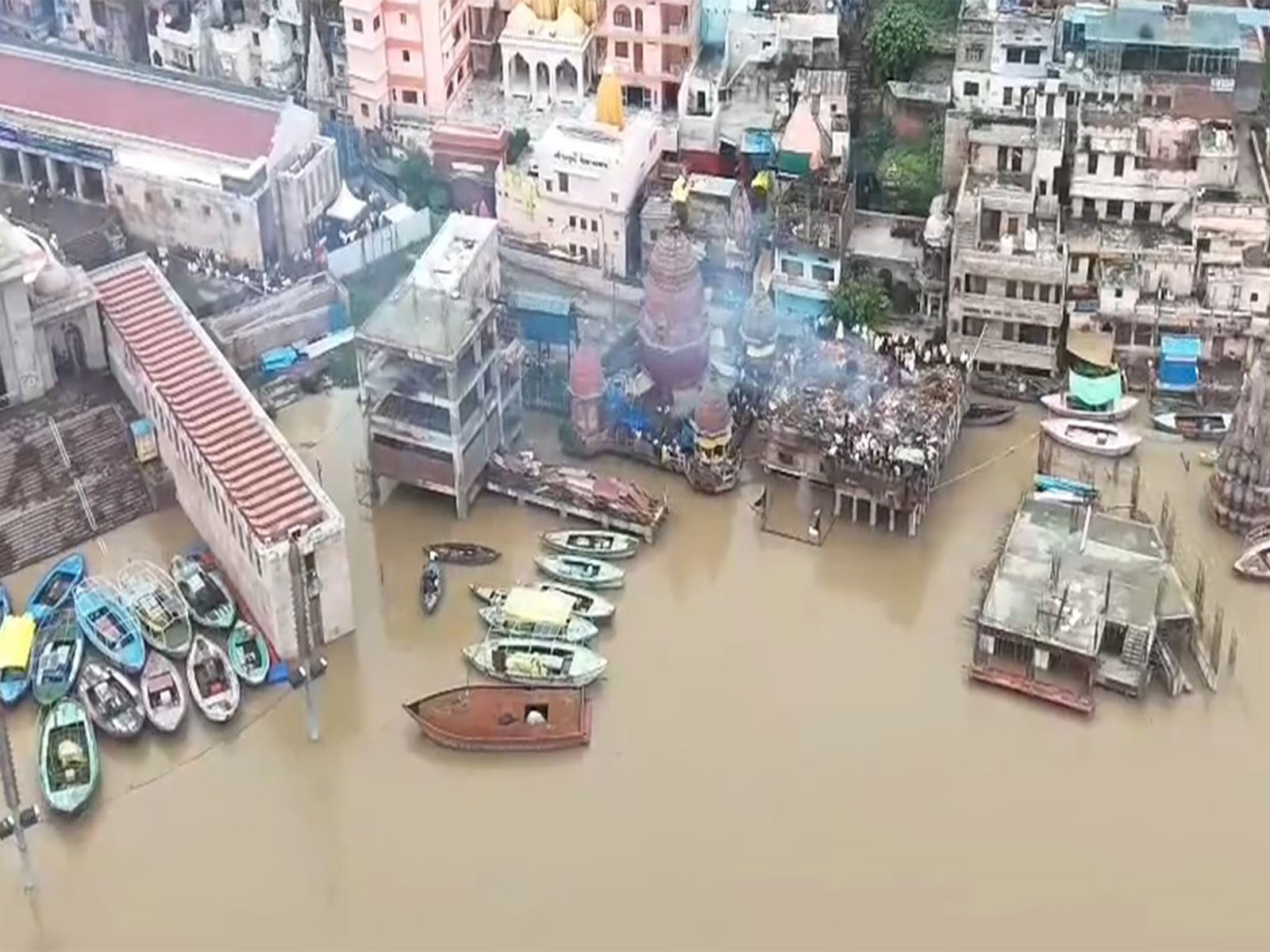 Rising Ganga Water Level Submerged Kashi Ghats in Varanasi  (Photo/ANI)