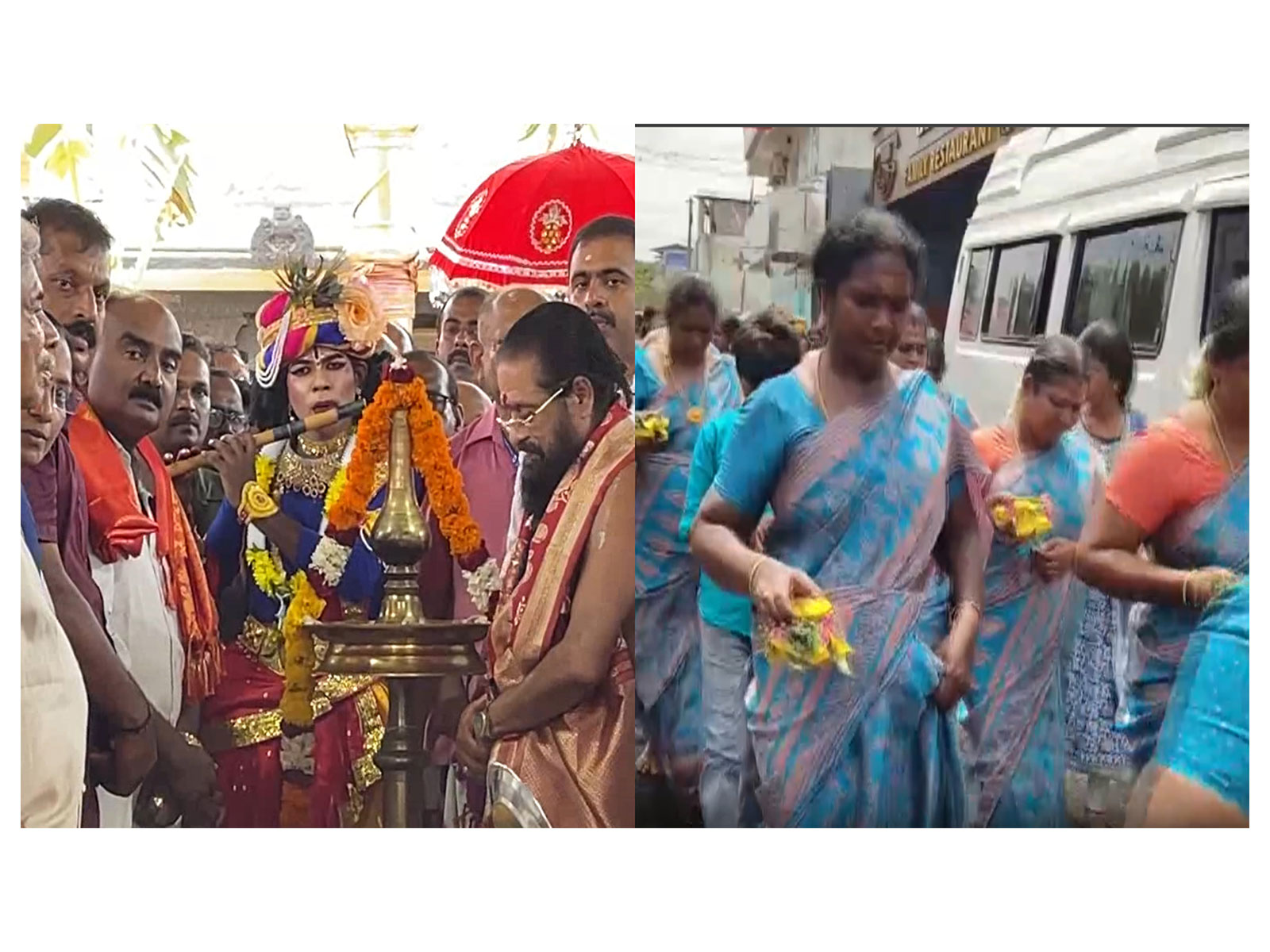 Ashtami Rohini at  Aranmula Parthasarathy Temple, milk jug procession in Thangachimadam (Photos/ANI) 