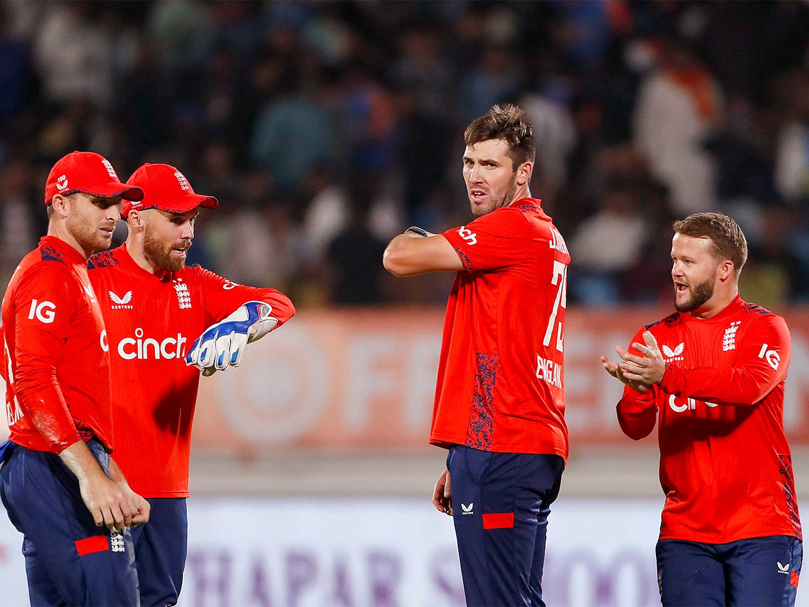 England's Jamie Overton and teammates. (Photo/ANI) 