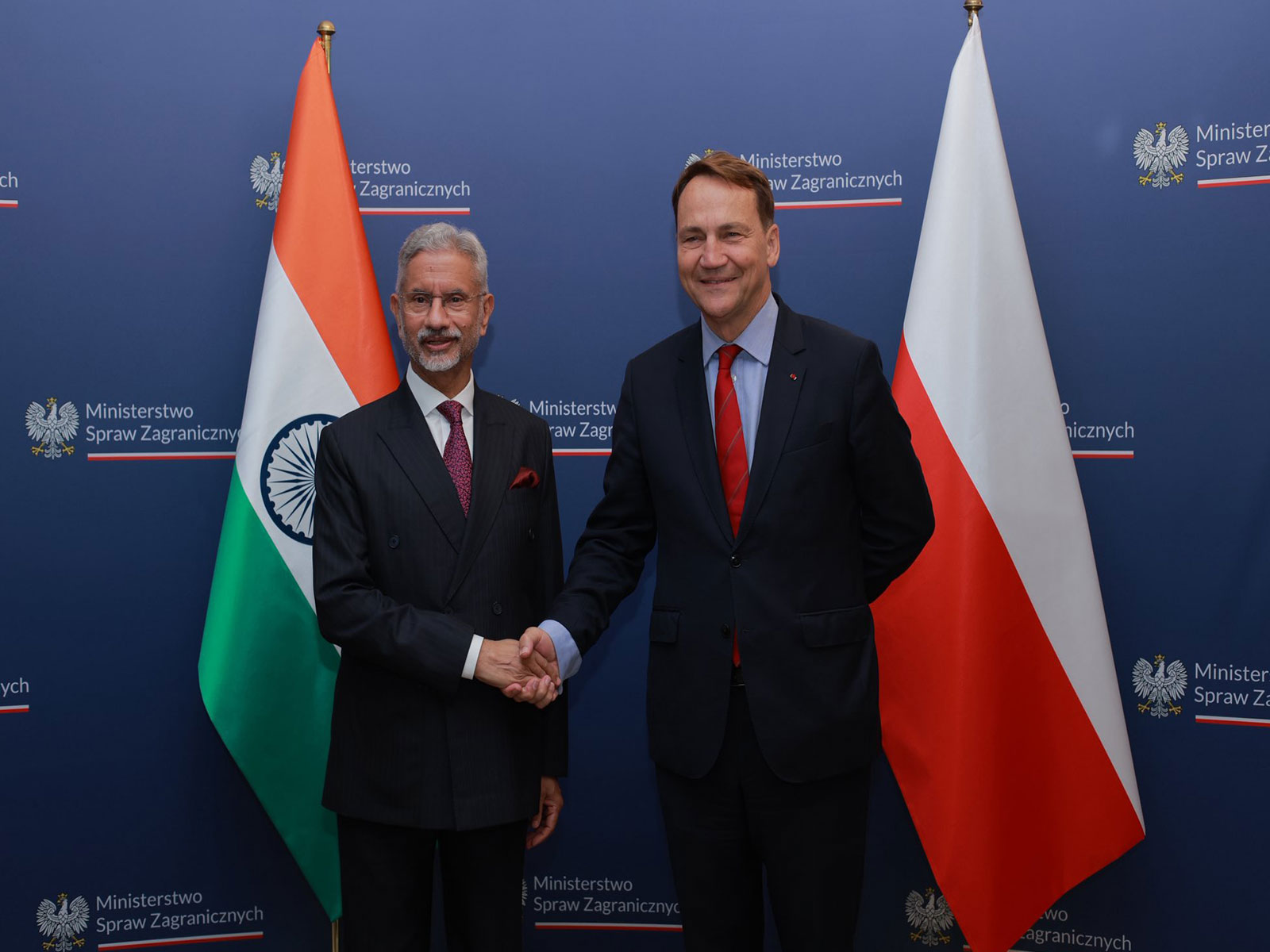 EAM S Jaishankar with Poland's Deputy Prime Minister Radosław Sikorski (Photo/ANI)