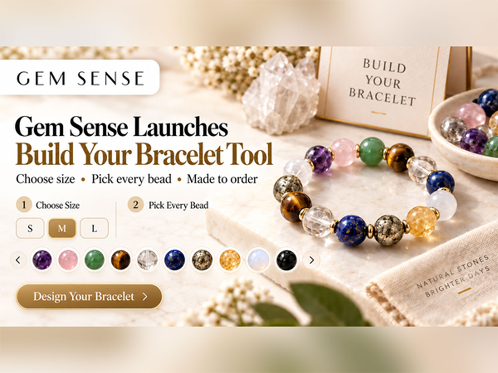 GemSense launches a crystal bracelet builder that’s trending right now