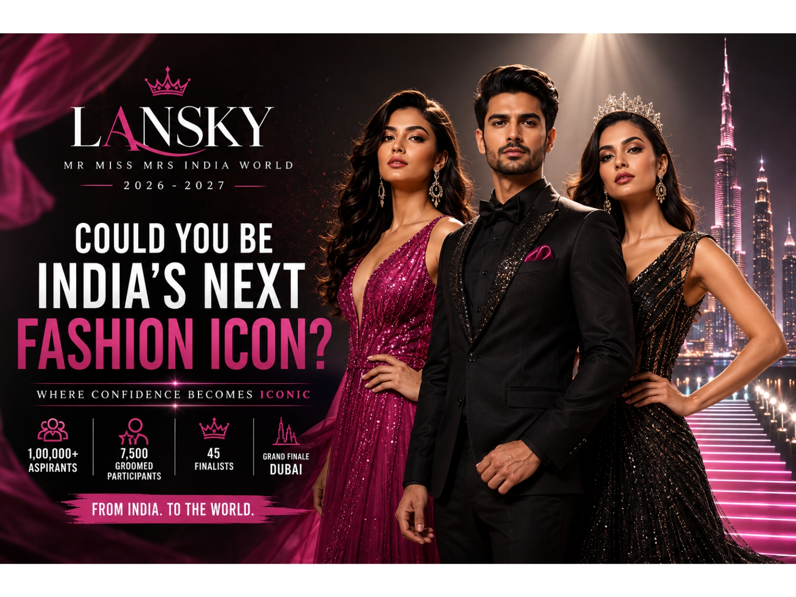 India’s Biggest Fashion Revolution: Lansky Mr Miss Mrs India World 2026–2027 Heads to Dubai Finale