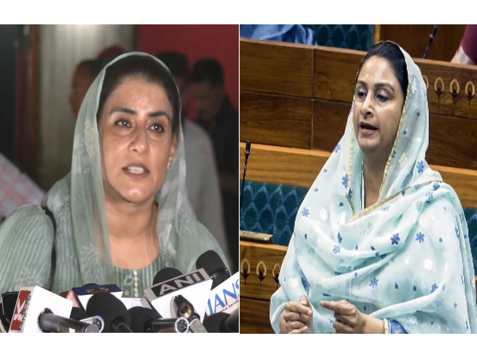 Akali Dal MLA Ganieve Kaur Majithia (Left)and MP Harsimrat Kaur Badal (Right)(Photo/ANI)