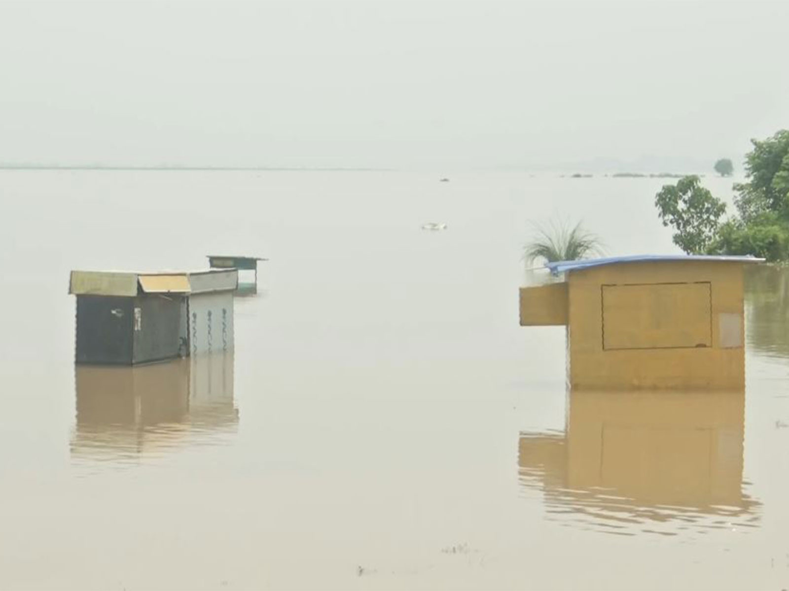 Rising water level of the Ganga River in Patna's low-lying areas as flood threat looms over riverbank residents (Photo/ANI)
