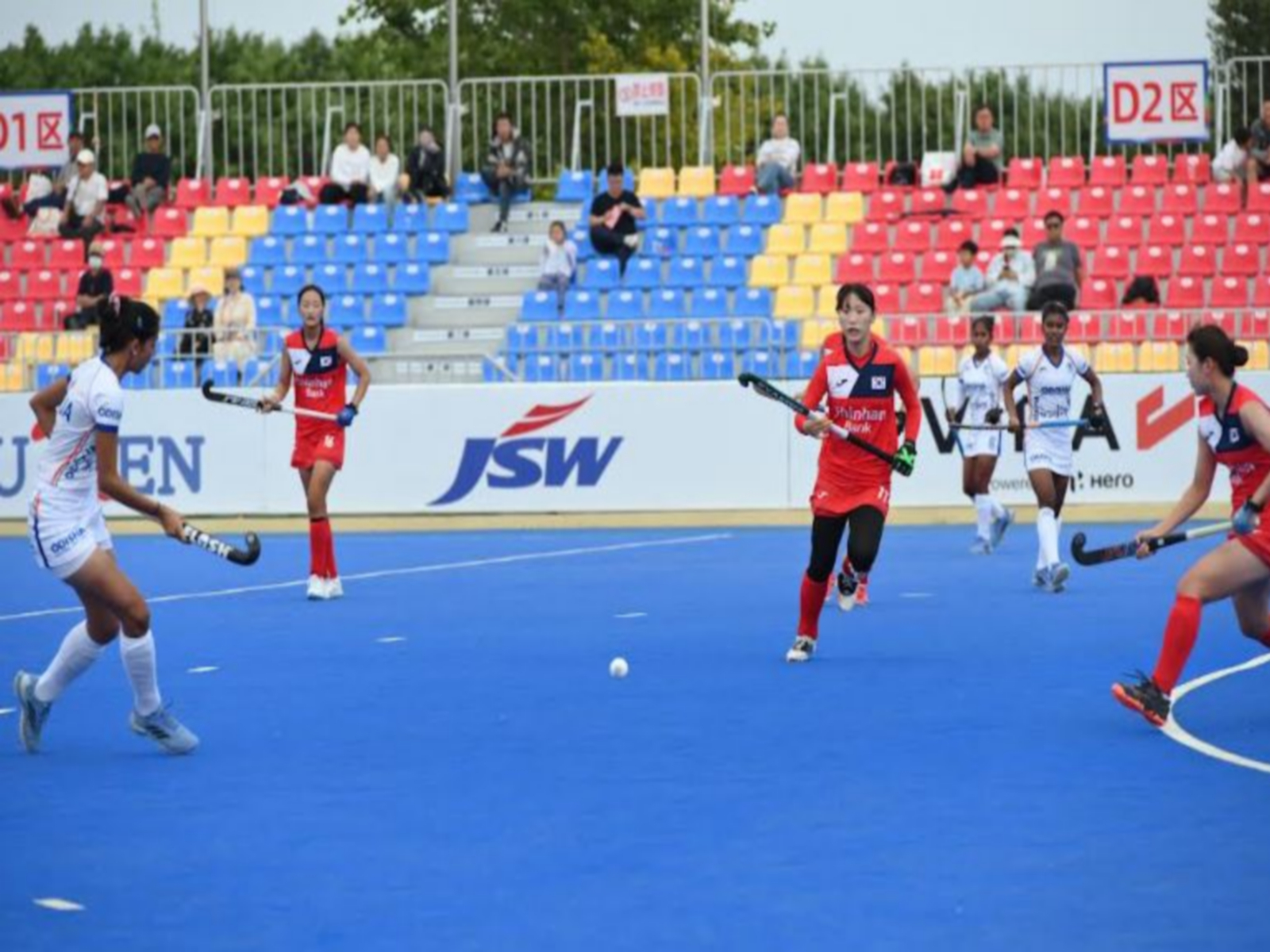 Indian team in action against South Korea during Women’s Junior Asia Cup China 2026 (Image: HI)