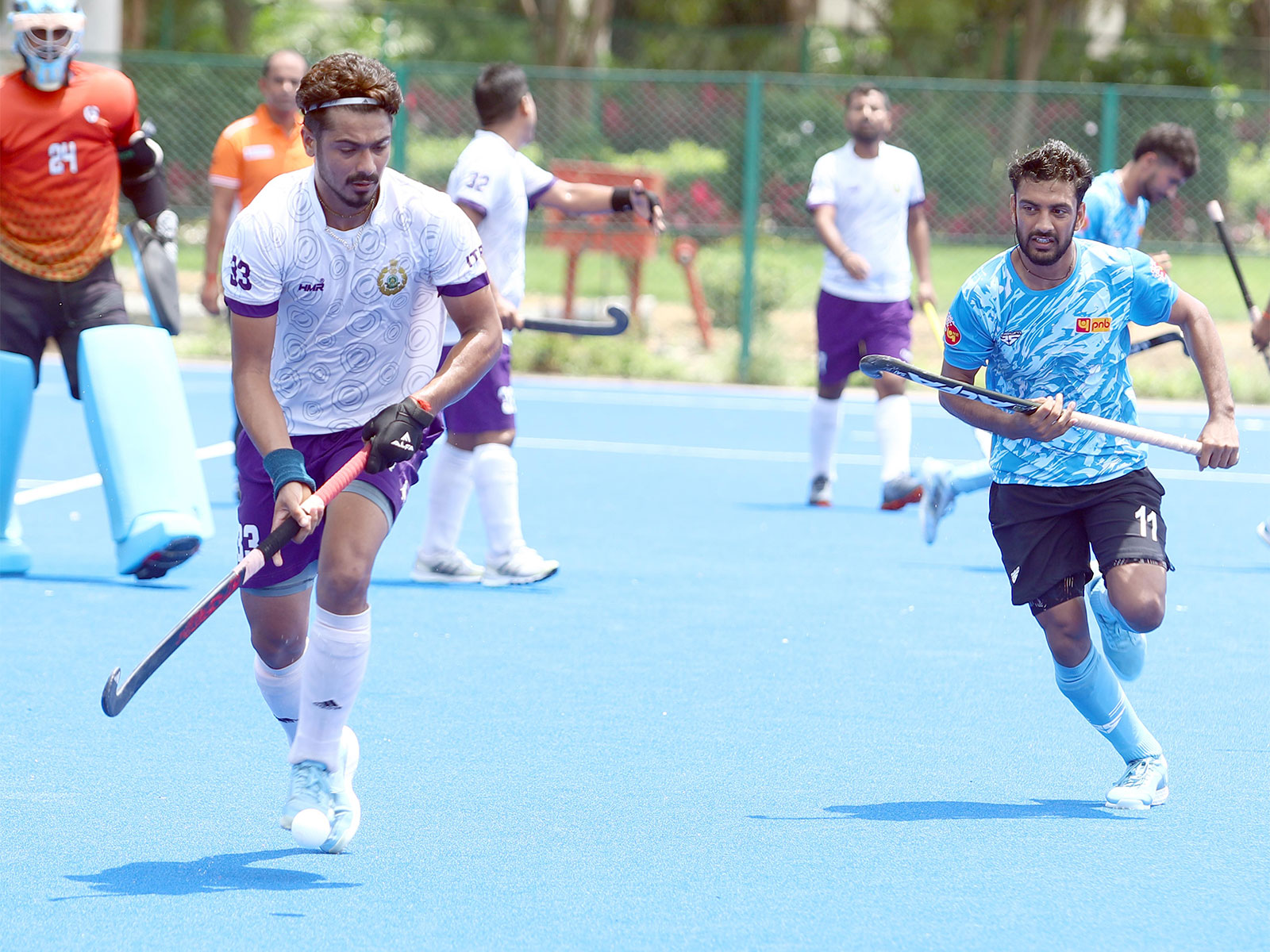 Punjab National Bank and ITBP Central Hockey Team in action during Hockey India Inter-Department National Championship 2026 (Image: HI)
