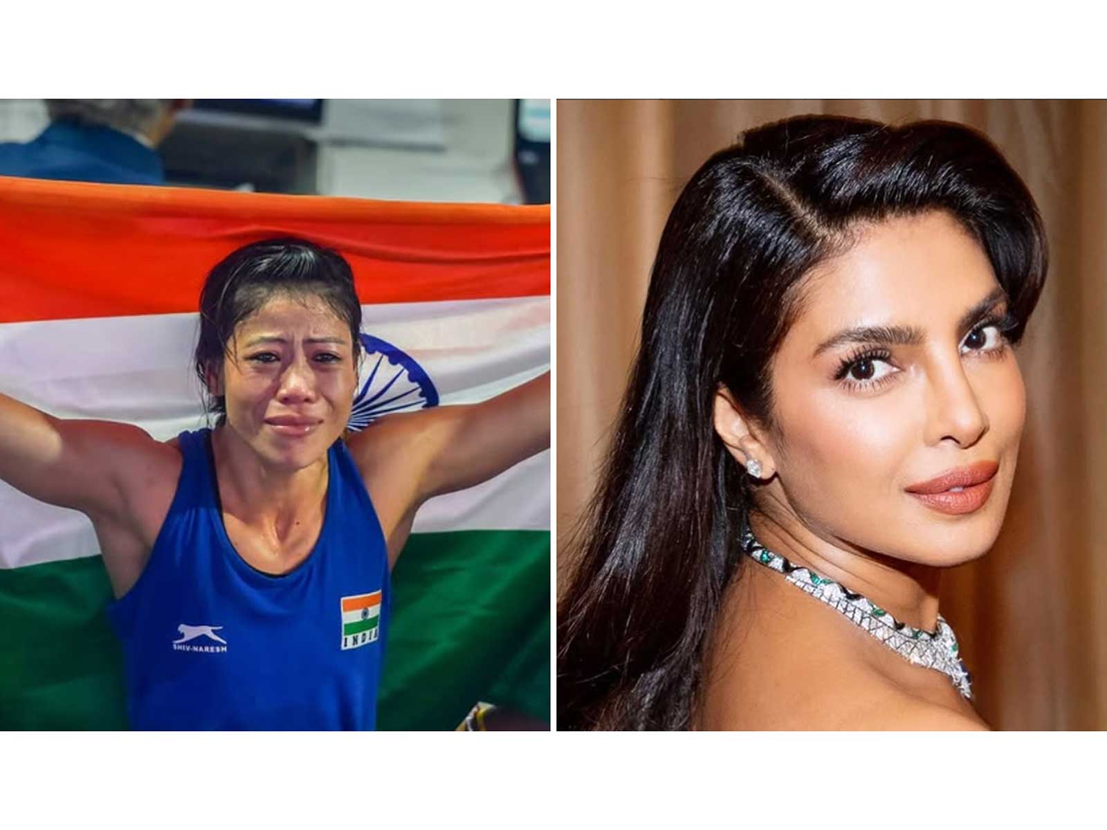 Mary Kom (L) Priyanka Chopra (R) (Photos/instagram/@/priyankachopra))