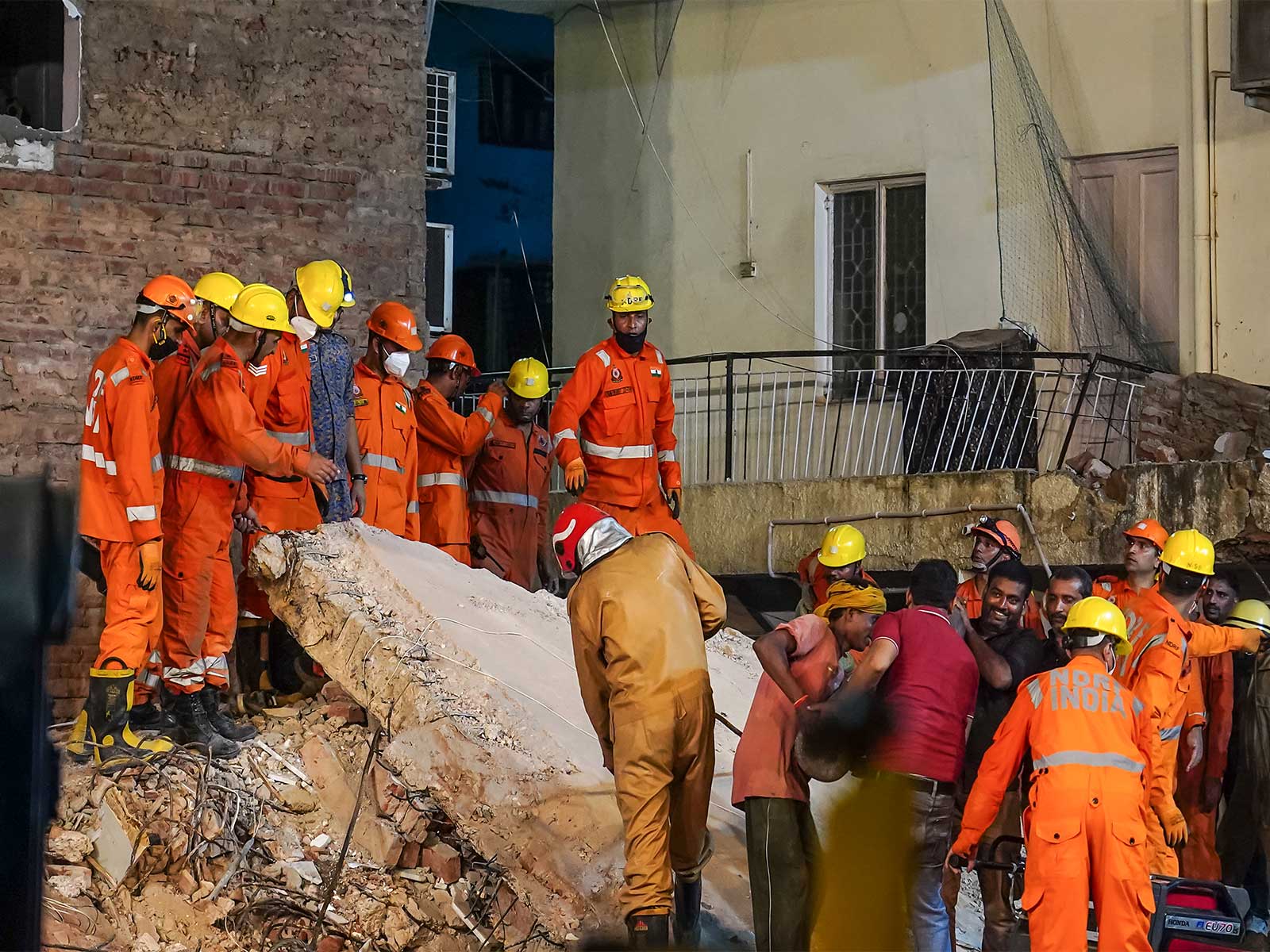 NDRF conducts rescue operations at the site of a building collapse at Satya Niketan in South-West Delhi (Photo/ANI)