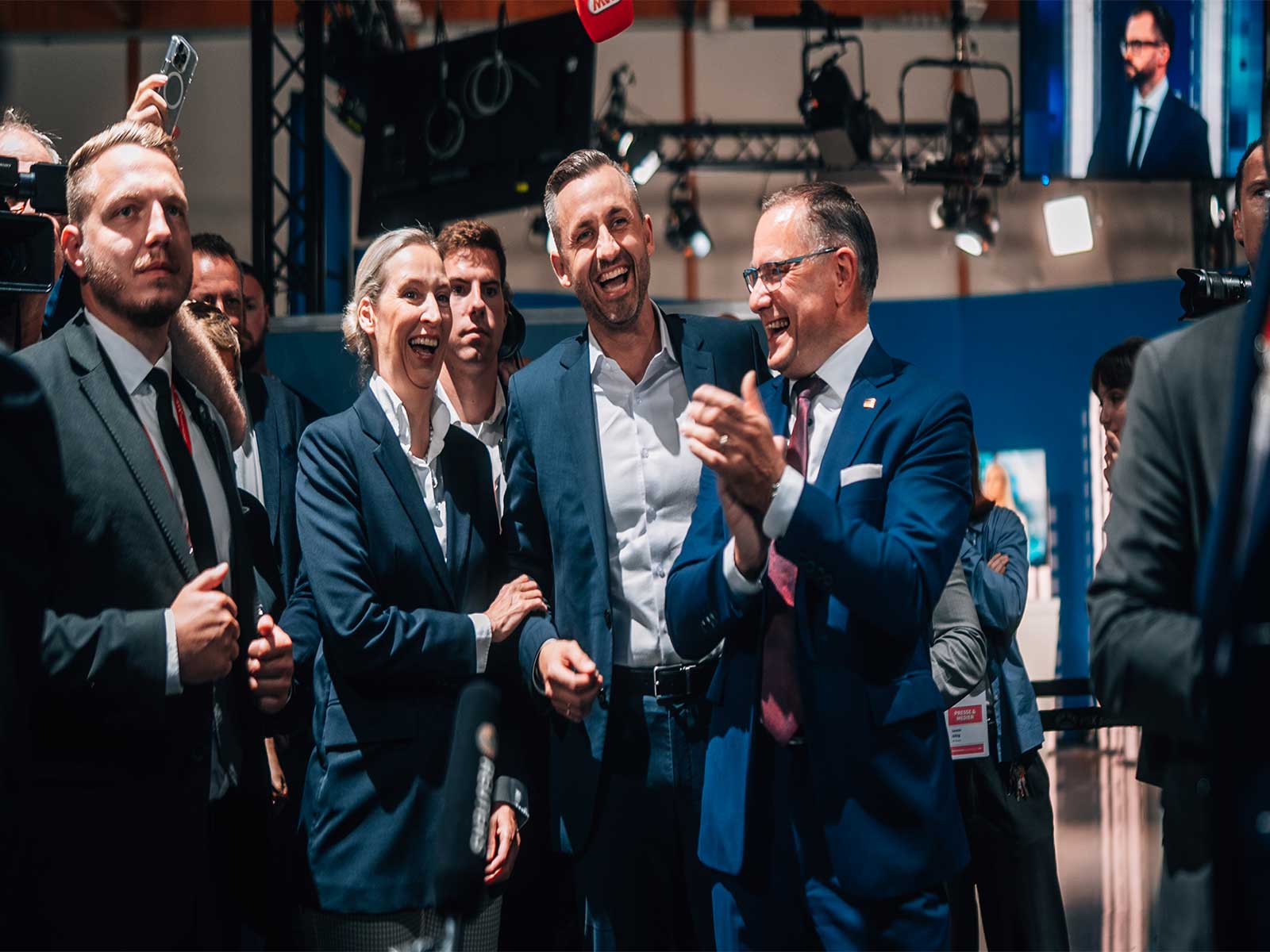 Germany's far-right Alternative for Germany (AfD) after the exit polls projections (Photo/X@@Alice_Weidel)