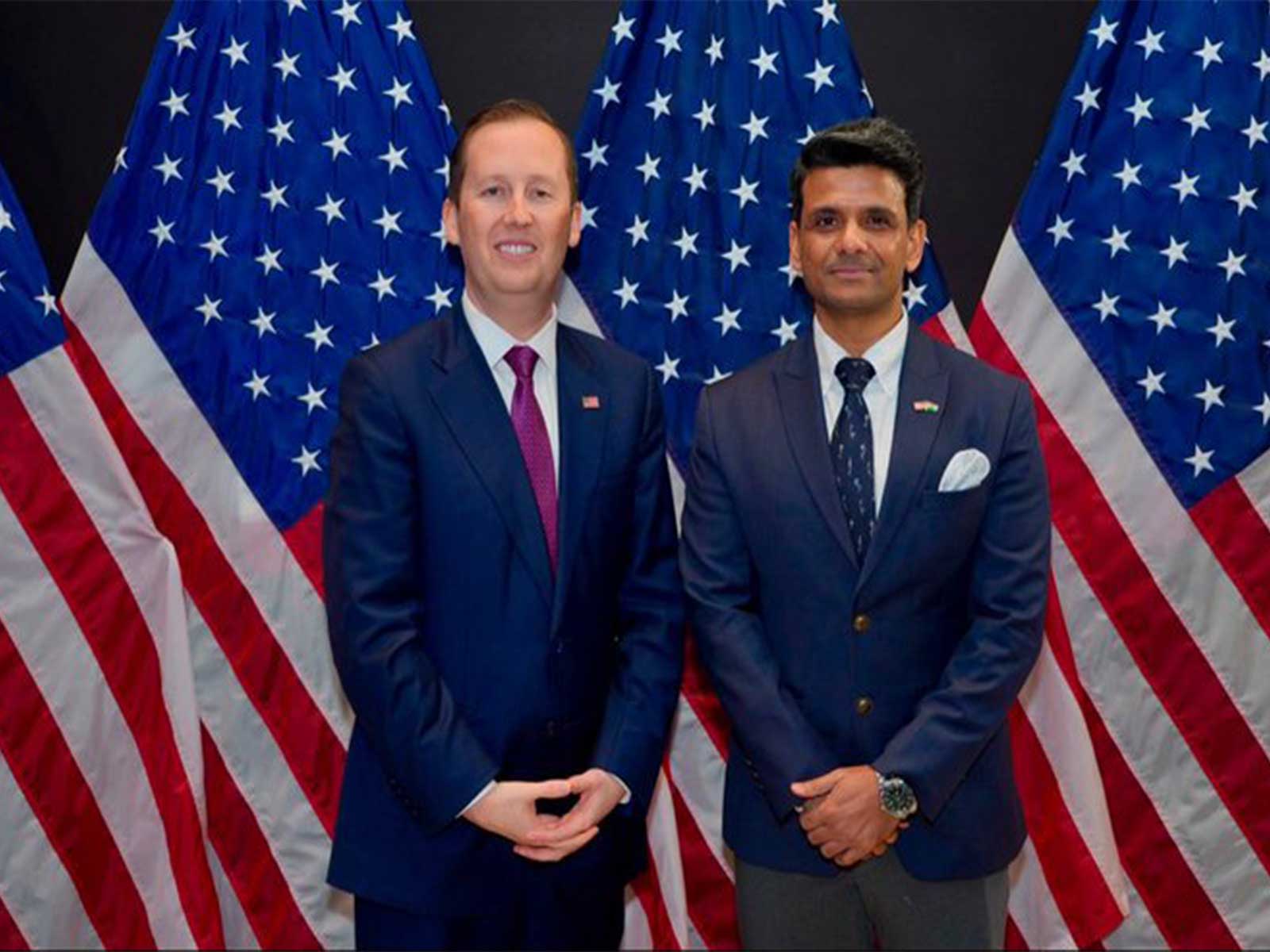 US Ambassador Sergio Gor met Indian astronaut Shubhanshu Shukla (Photo/X@USAmbIndia)