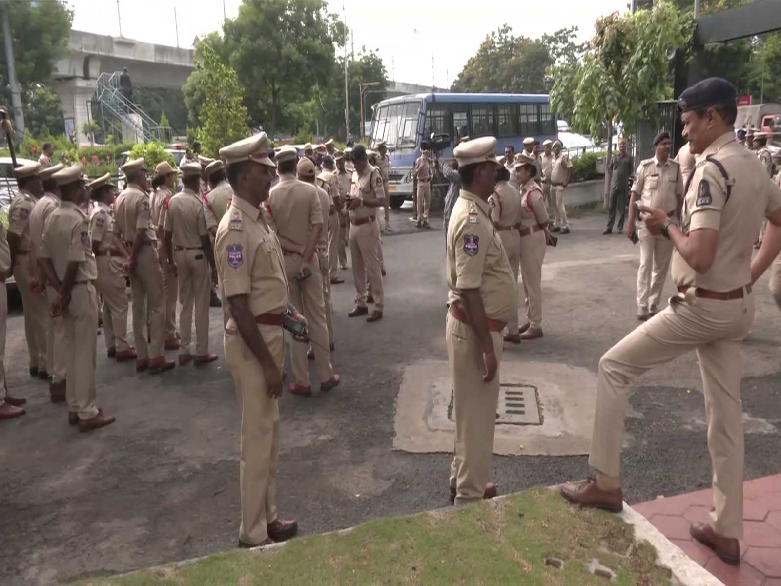 Visual from outside Telangana Assembly (Photo/ANI)
