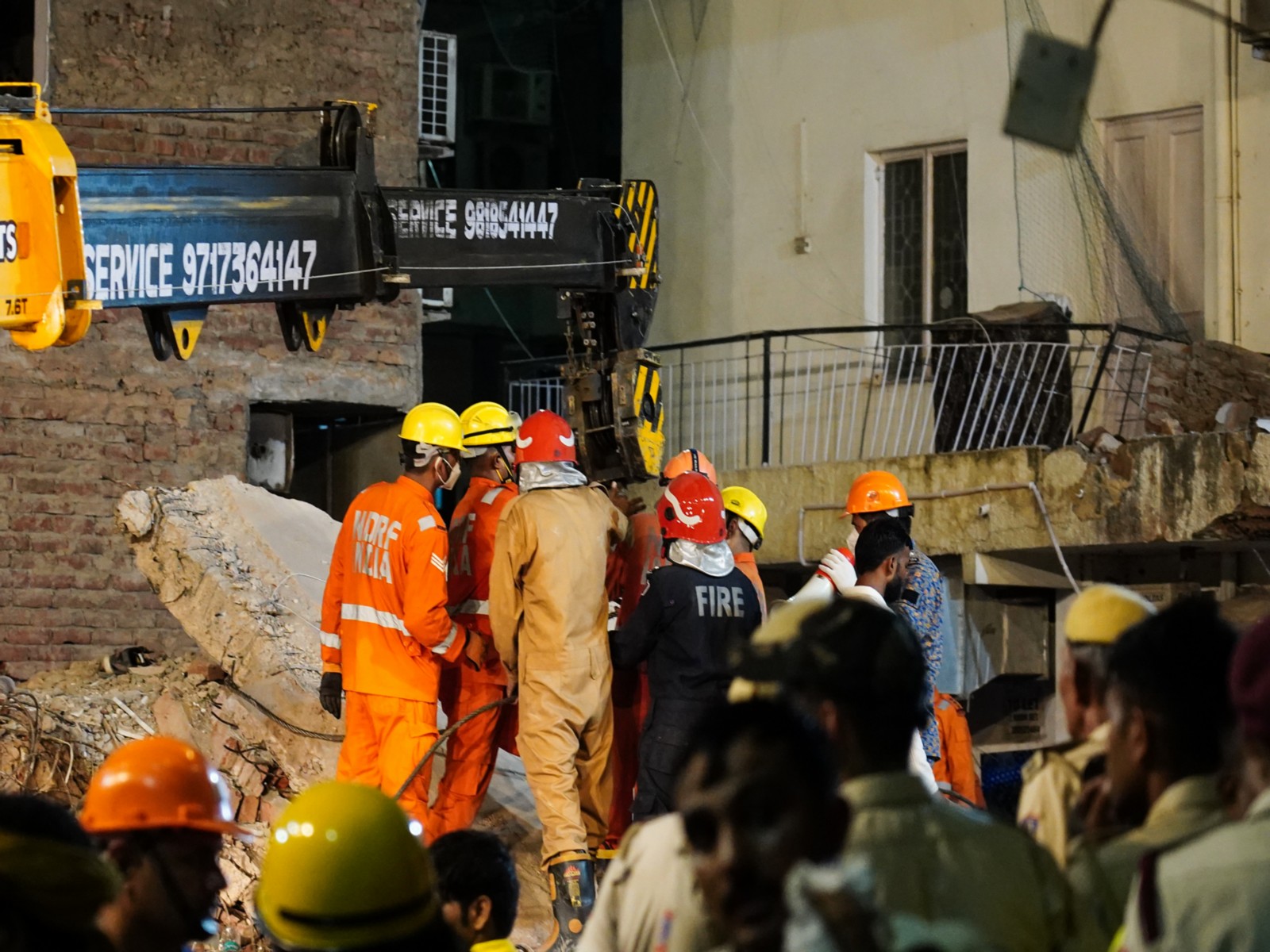 Rescue operations underway at the Satya Niketan building collapse site (File Photo/ANI)