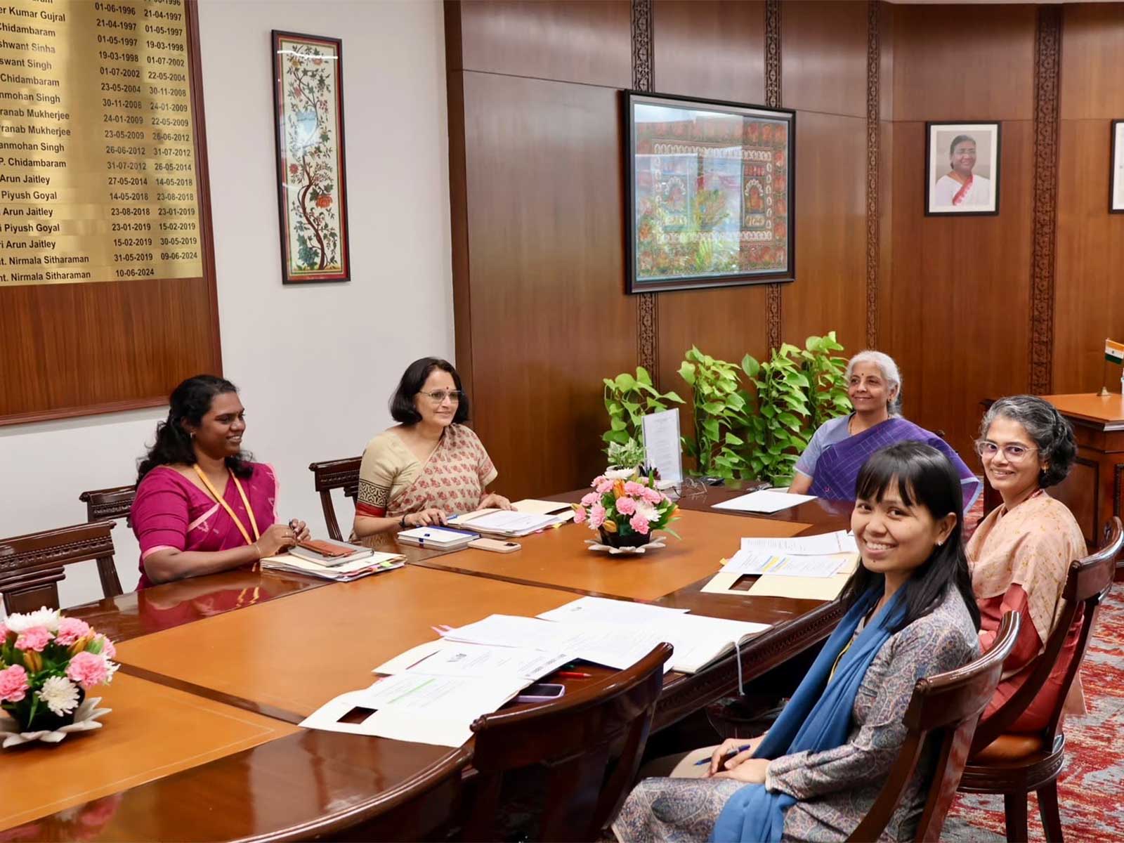 Finance Minister Nirmala Sitharaman at the meeting (Photo/X@FinMinIndia)
