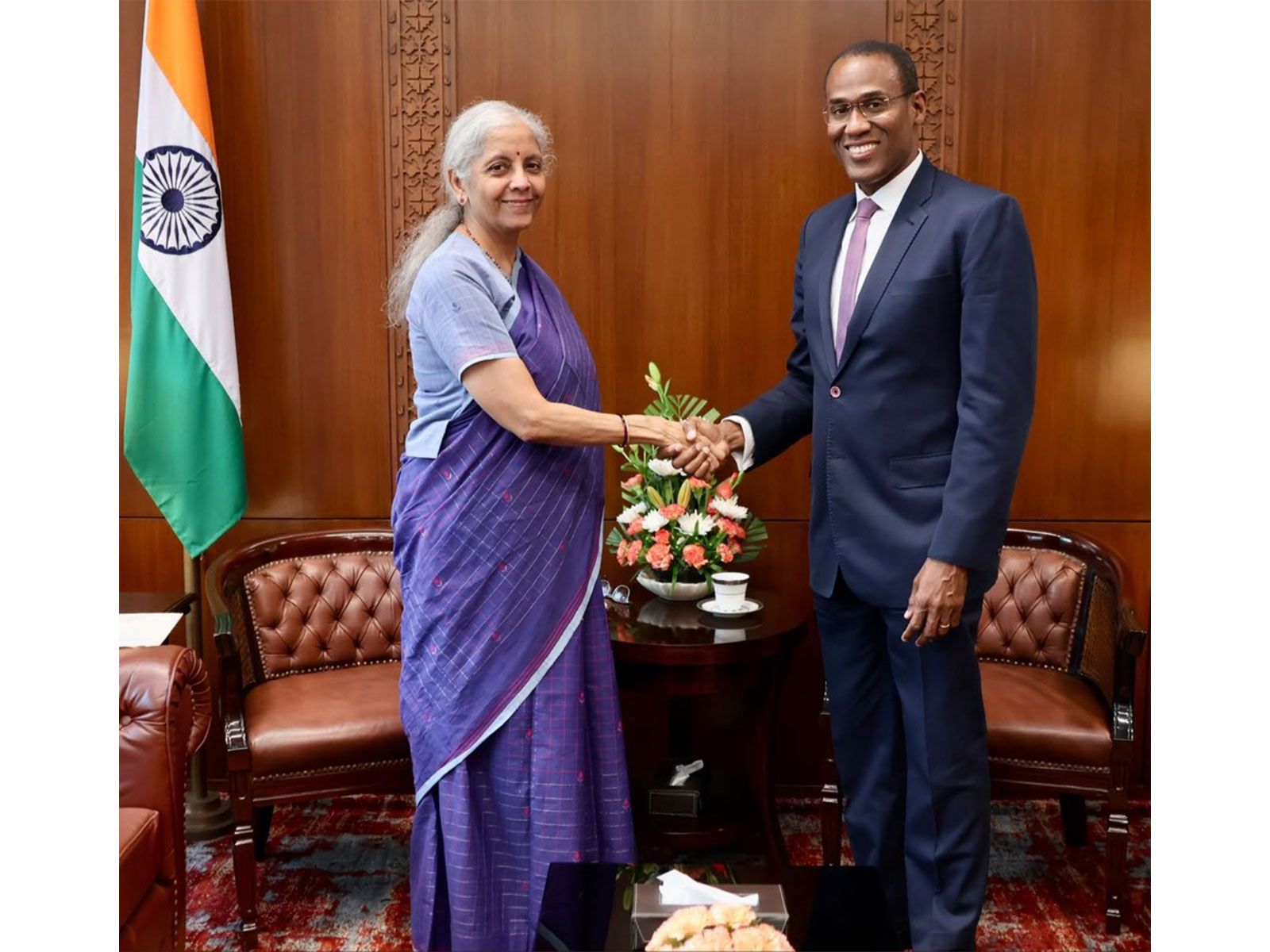 Finance Minister Nirmala Sitharaman meets IMF Deputy Managing Director Nigel Clarke in New Delhi (Photo/X@FinMinIndia)