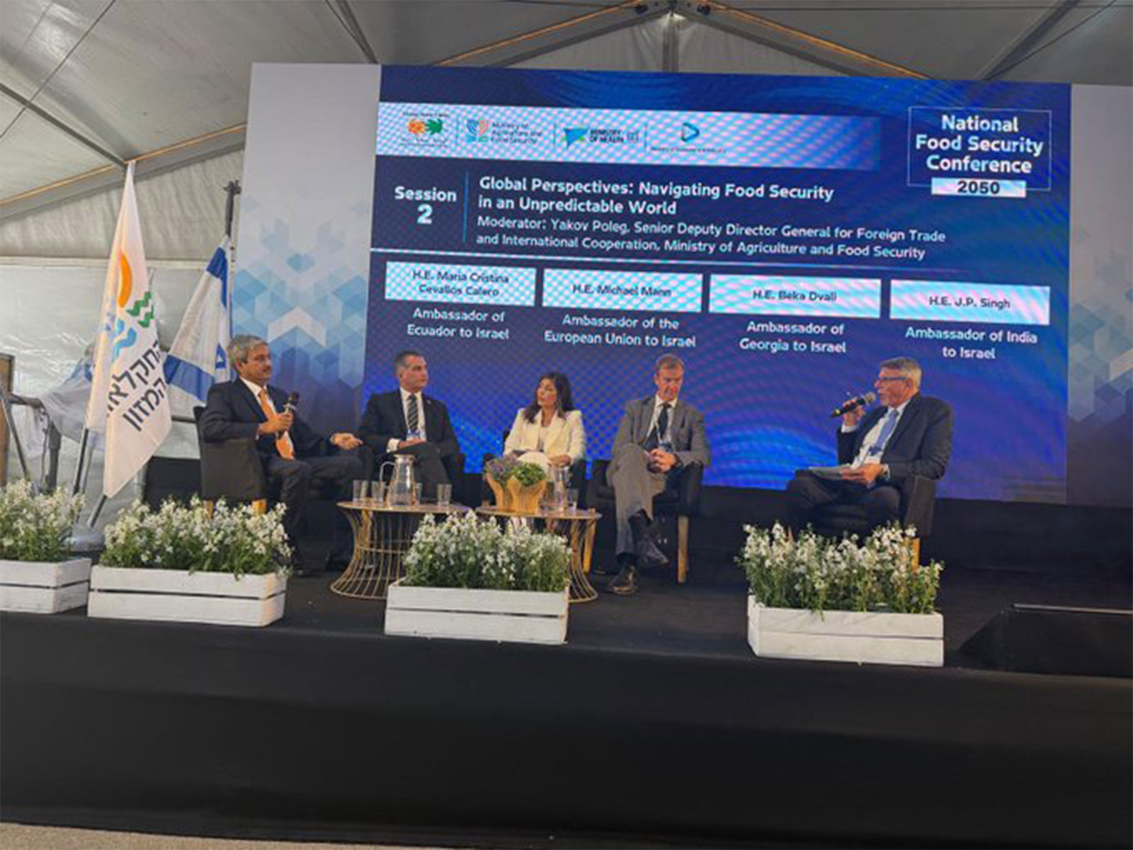 India’s Ambassador to Israel JP Singh during a panel discussion on food security in Israel. (Photo: X/@indemtel)