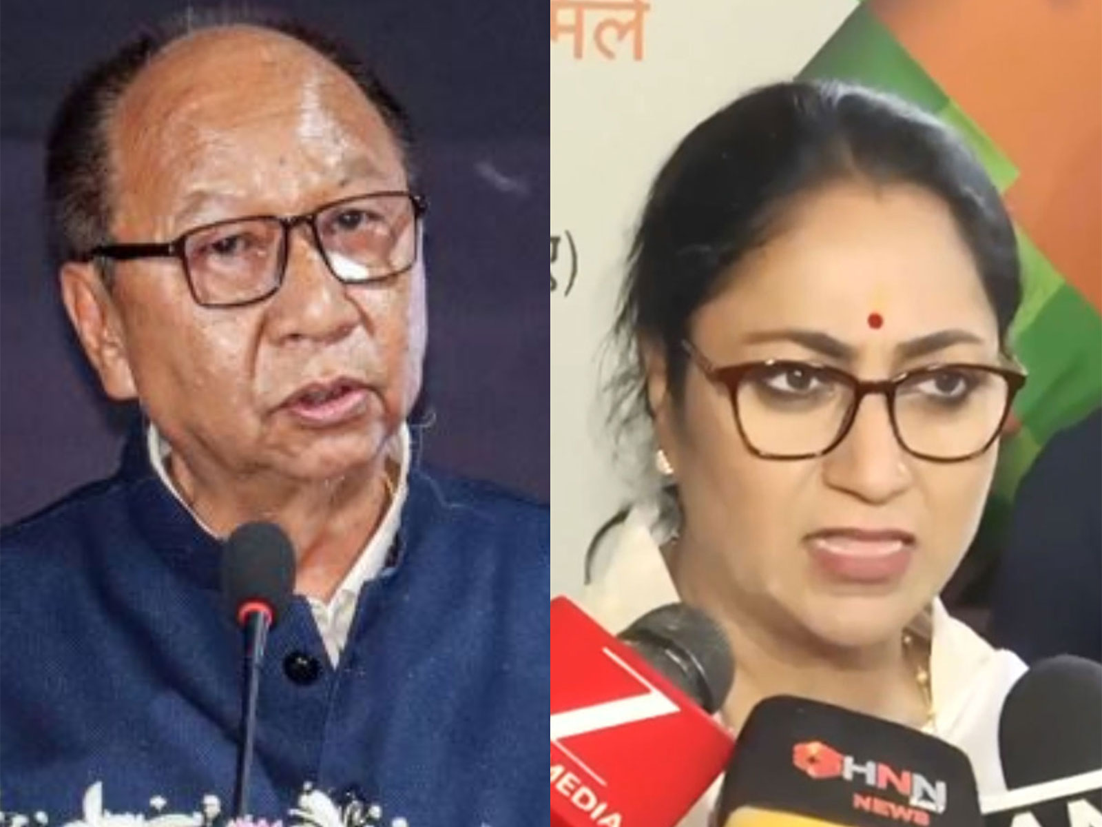  Manipur CM Yumnam Khemchand Singh and Delhi CM Rekha Gupta (File Photo/ANI)