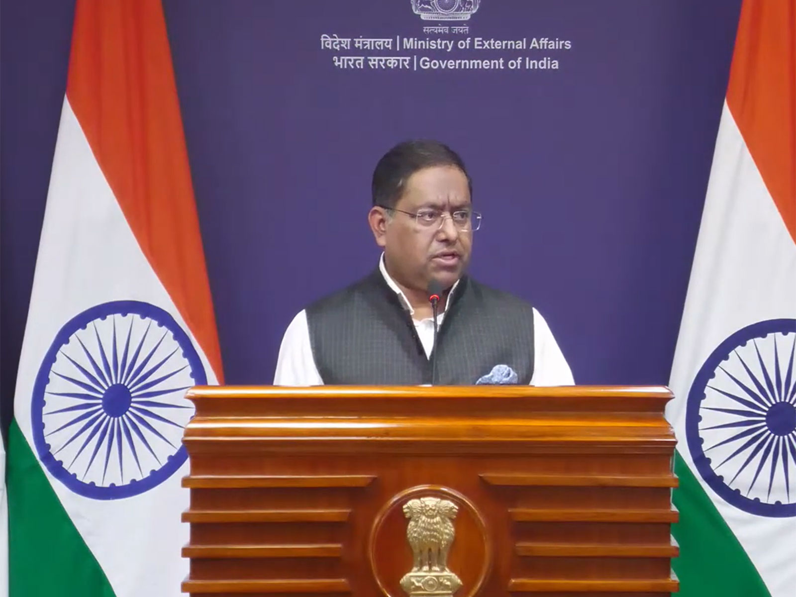 Ministry of External Affairs spokesperson Randhir Jaiswal (Photo/YouTube/MEA)