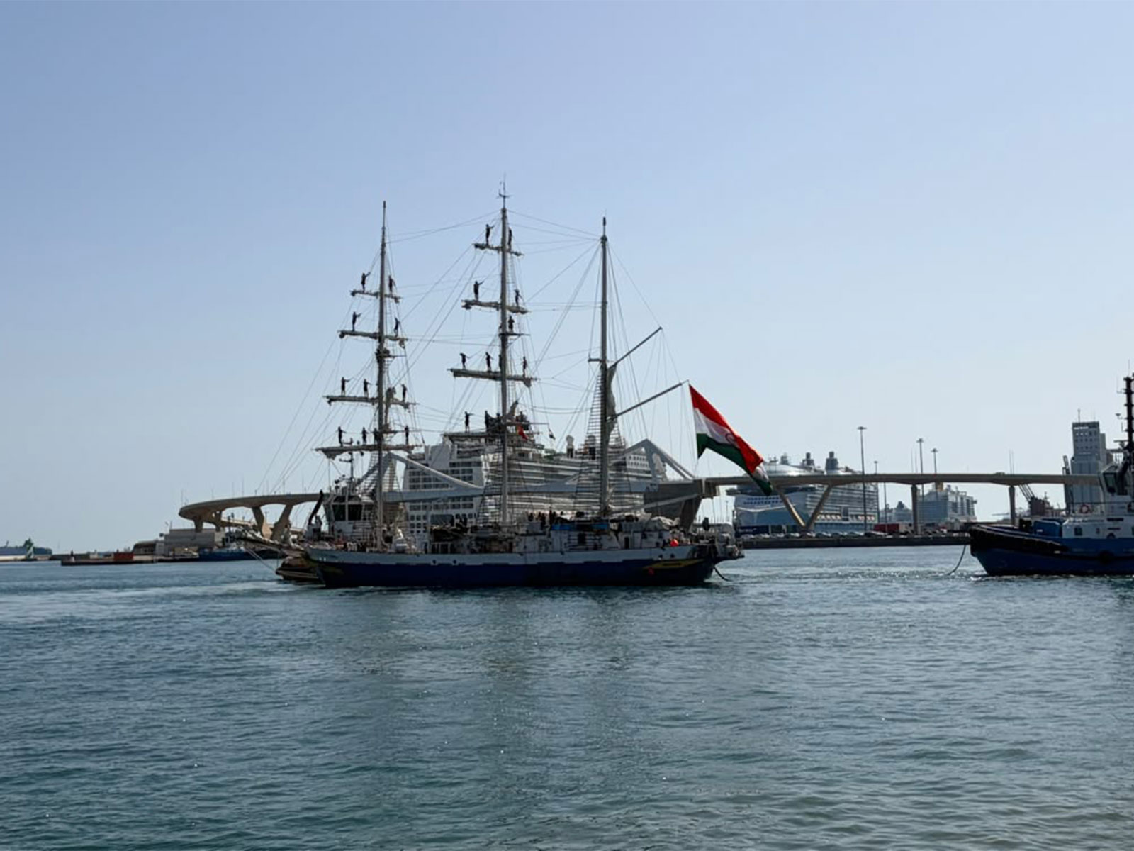 INS Sudarshini concludes port call at Barcelona (Photo: PIB) 