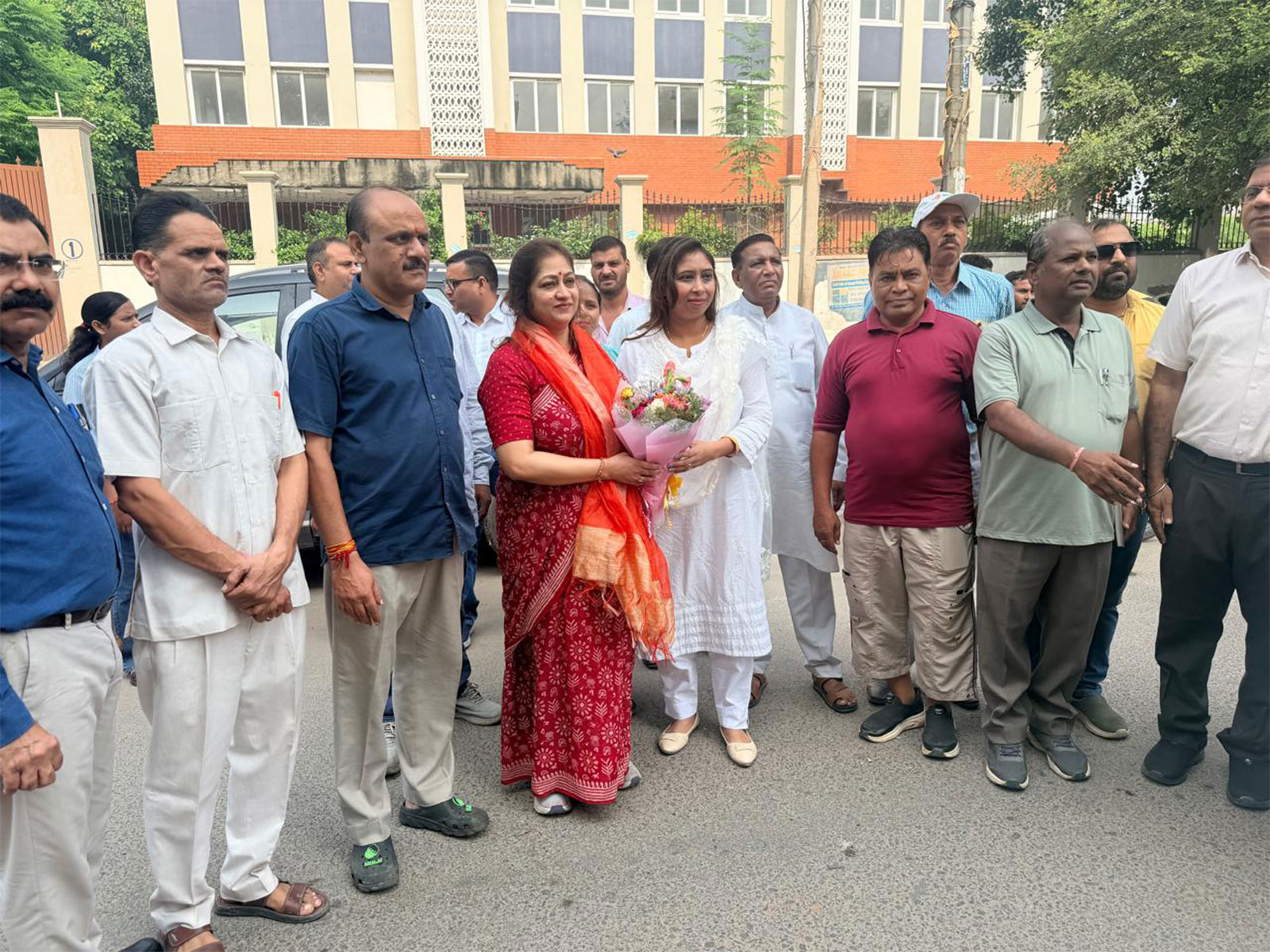 Delhi Deputy Mayor Monika Pant at Gharoli ward (Photo/ANI)