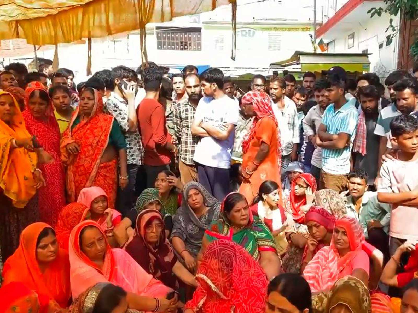 Family members and villagers protest following the incident (Photo/ANI)