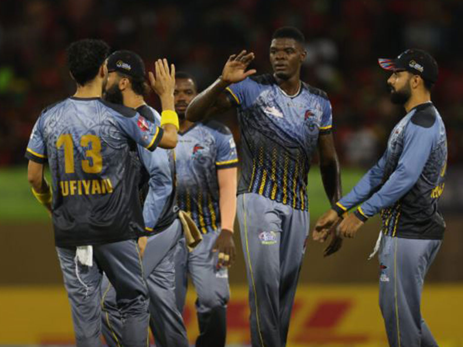 Antigua & Barbuda Falcons players celebrating (Photo: CPL website)