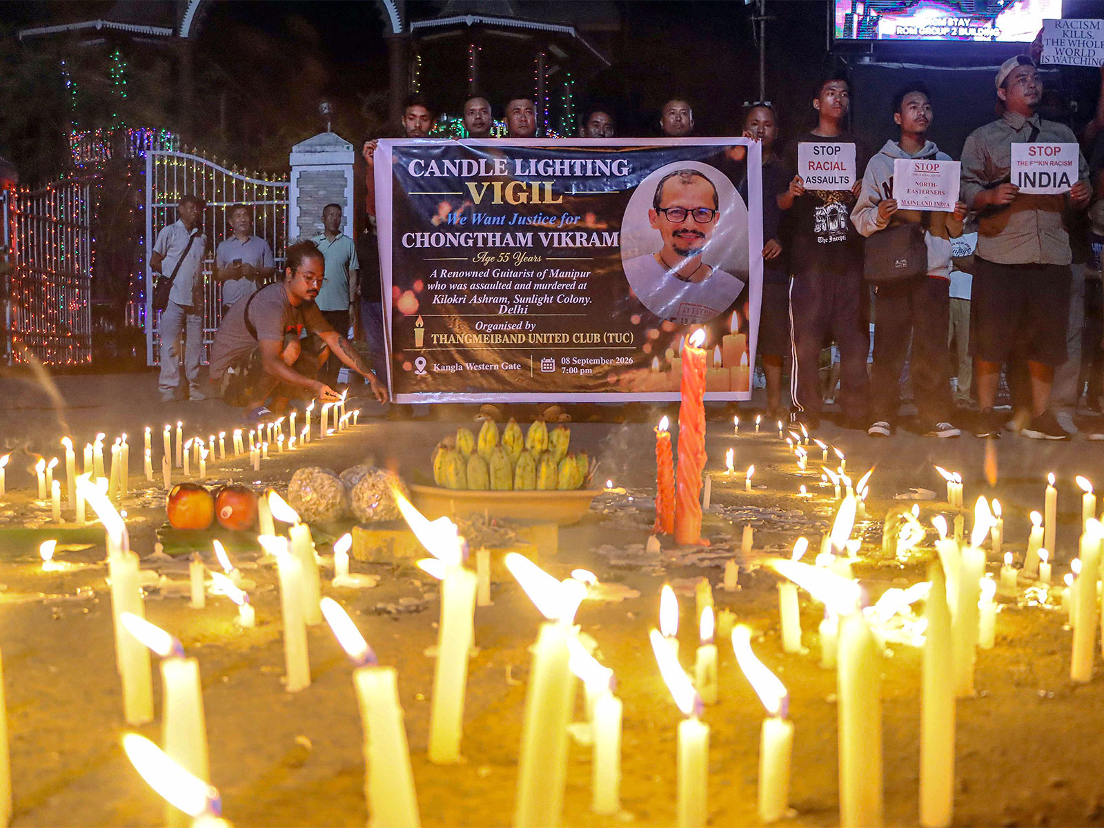 Candle march condemning death of Manipur-based guitarist Chongtham Vikram Singh (Photo/ANI)