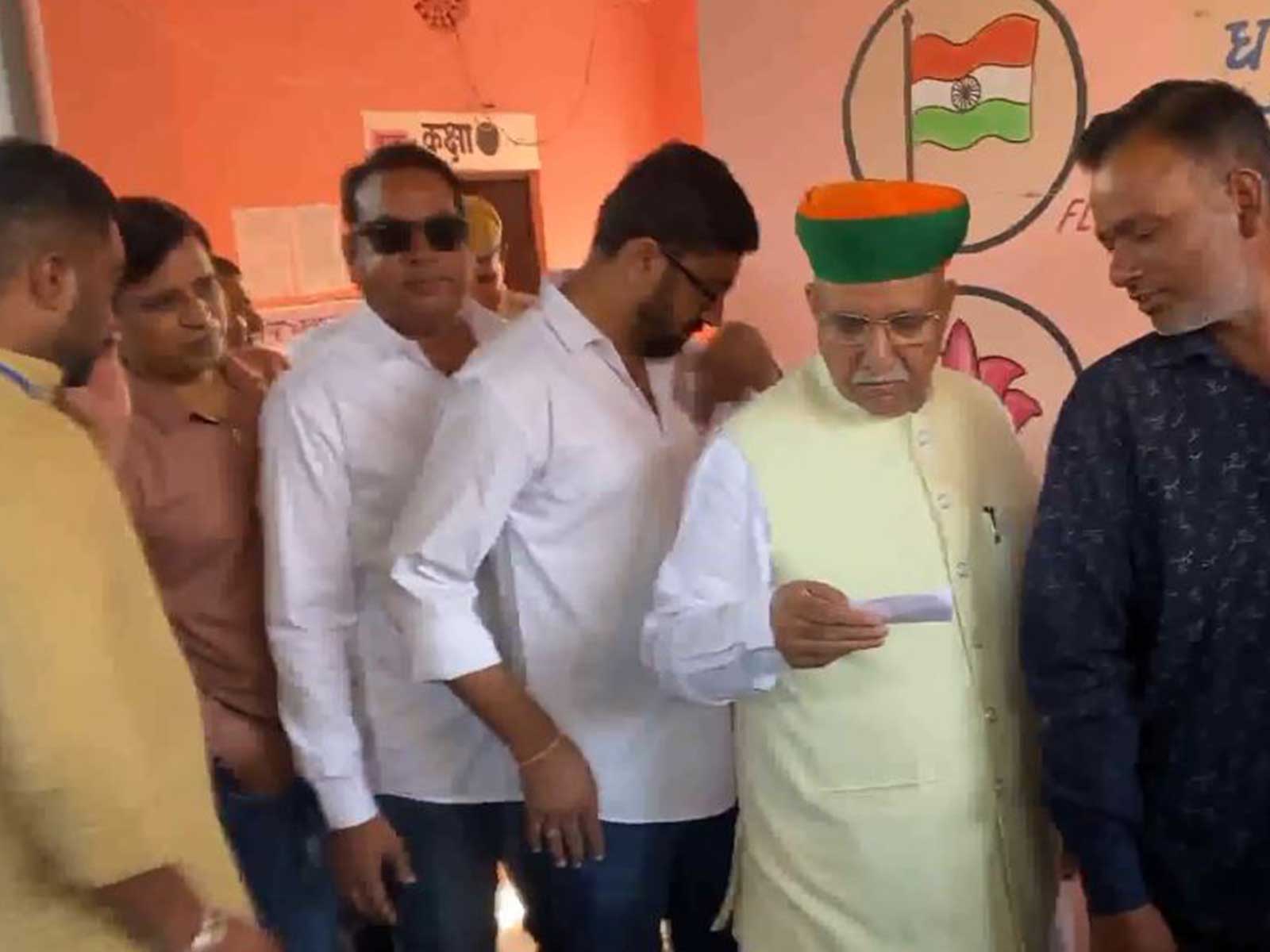 Arjun Ram Meghwal cast his vote in Rajasthan local body elections today (Photo/ANI)