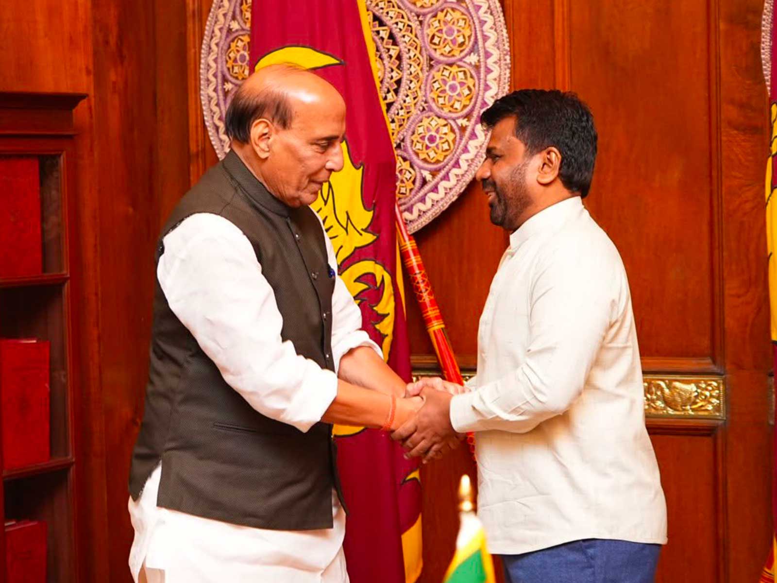 Defence Minister Rajnath Singh meets Sri Lankan President Anura Kumara Dissanayake in Colombo. (Photo: X/@rajnathsingh)