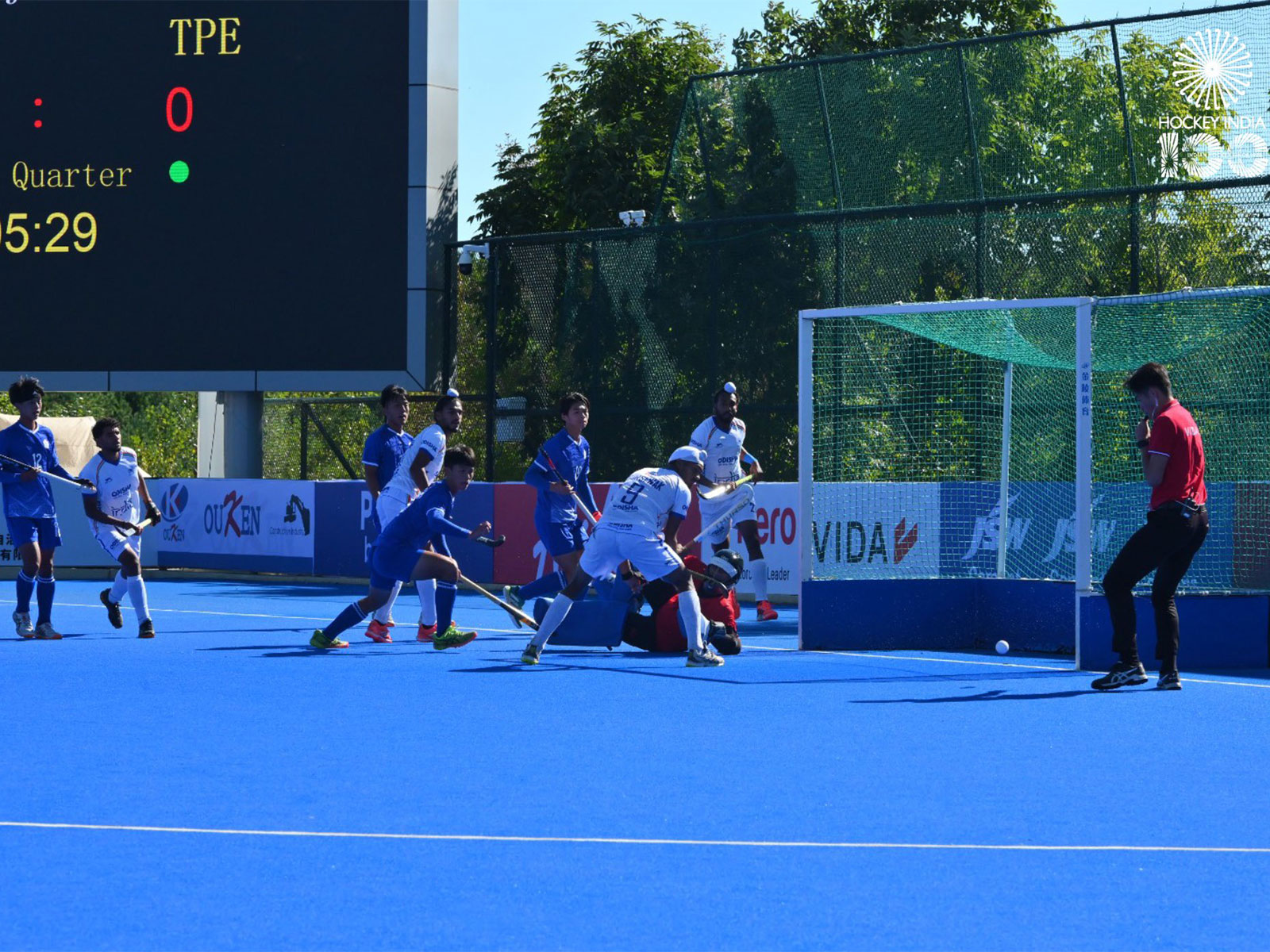 India and Chinese Taipei players in action (Photo: X/@TheHockeyIndia)