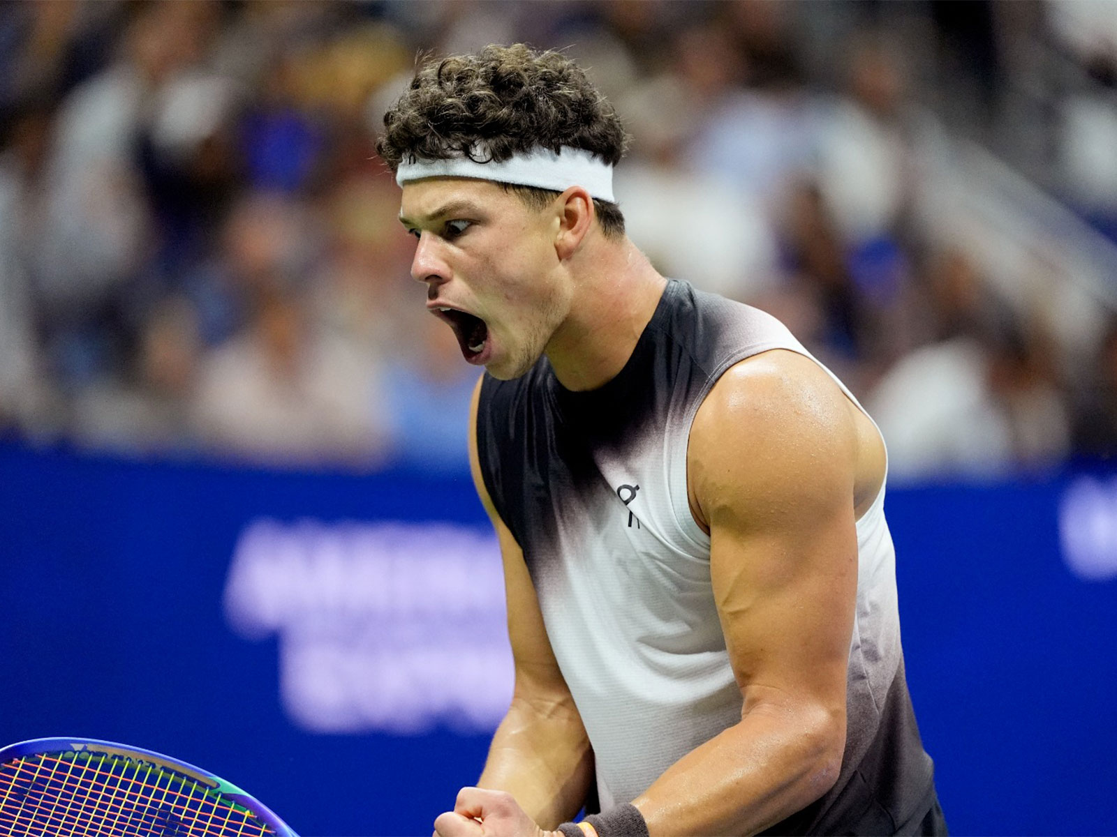 Ben Shelton celebrating during US Open quarterfinal clash against Carlos Alcaraz (Photo: Reuters)