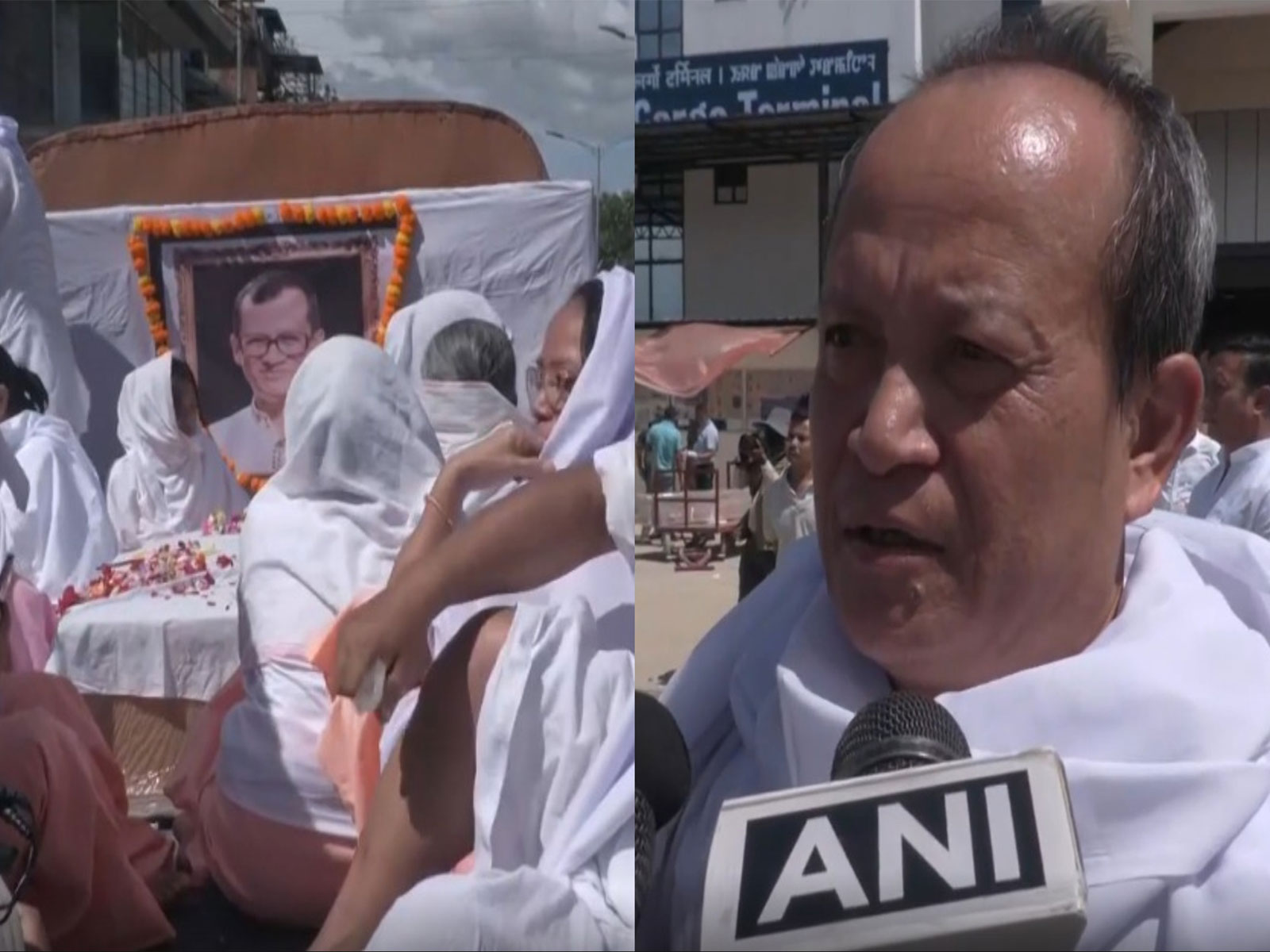 Mortal remains of Chongtham Vikram Singh, Singh’s brother Chongtham Vivek (Photo/ANI)