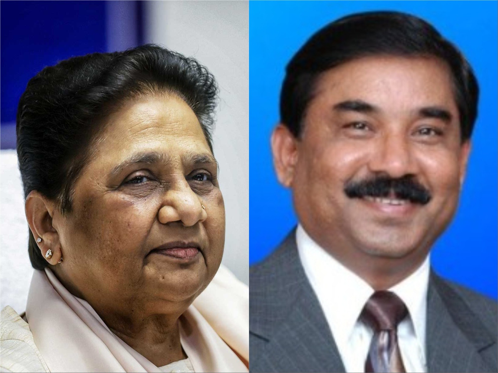BSP chief Mayawati (L) and Former Rajya Sabha MP Ashok Siddharth (R) (Photo/ANI, @@MP_SiddharthBSP)