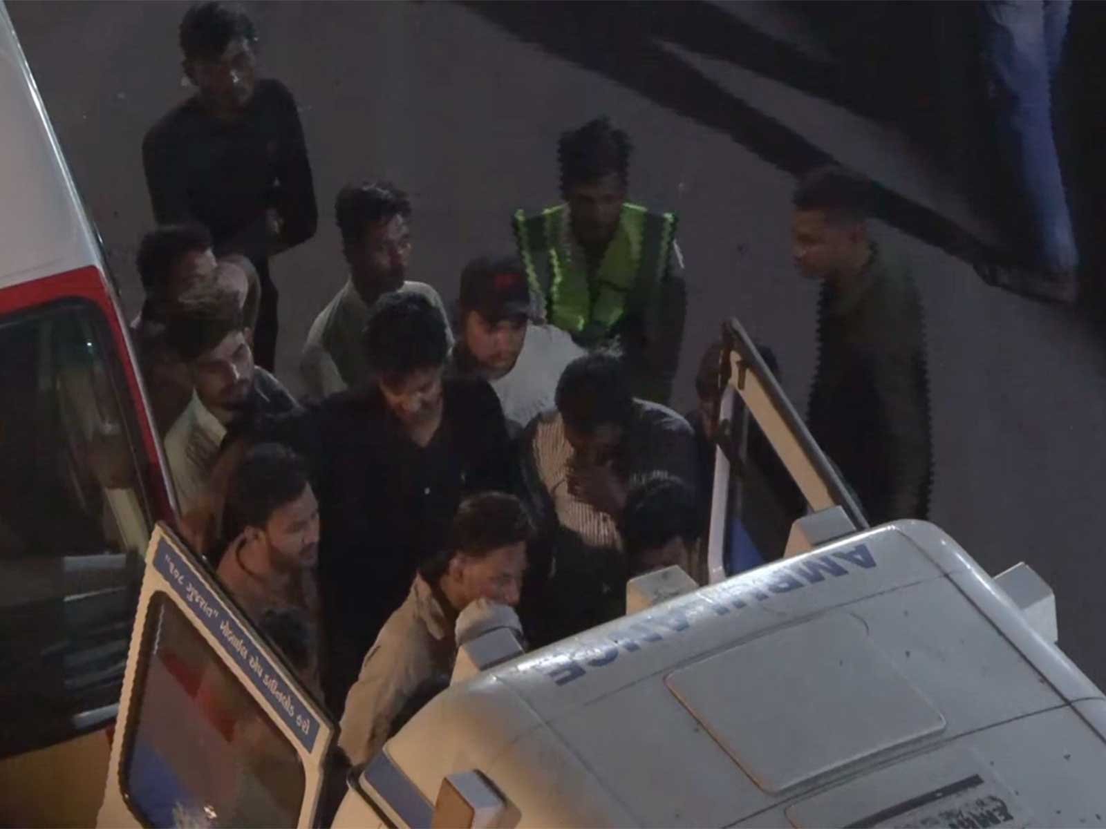 Rescue operations underway after a portion of a building collapsed in Gandhinagar (Photo/ANI)