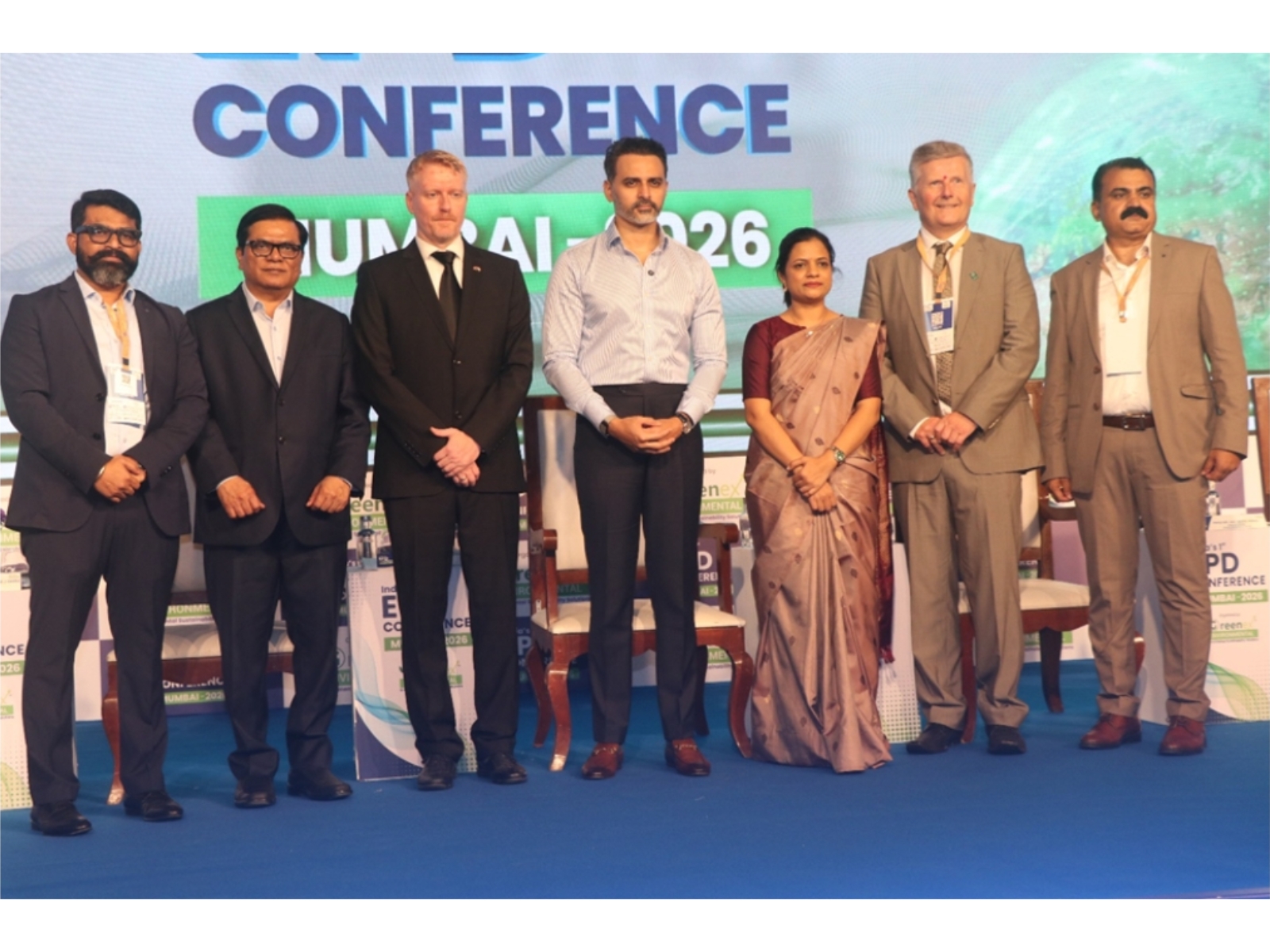 Sagar Ahiwale, Padma Shri Dr. Milind Kamble, Fredrik Bjerke Abdemalguid, Hon. Shri Siddhesh Kadam, Arati Ahiwale, Håkon Hauan and Prashant Gaikwad at India’s 1st EPD Conference 2026.