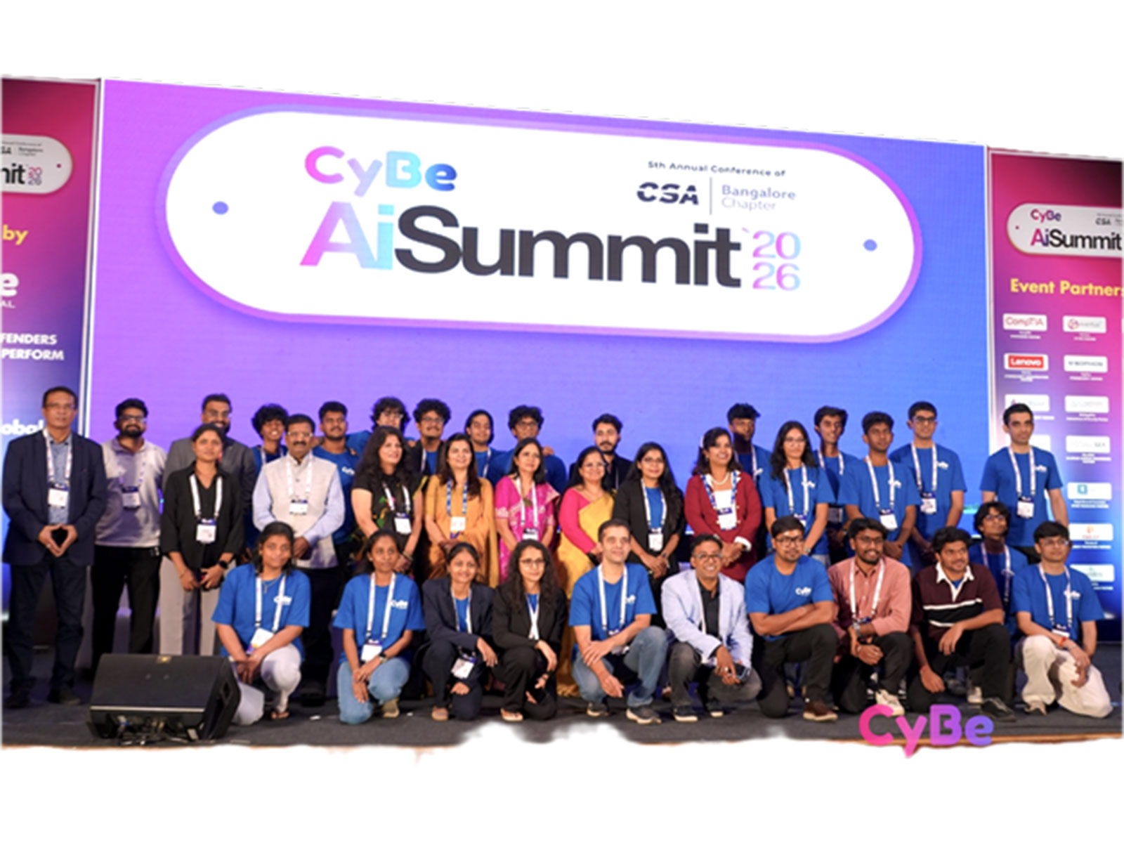 CyBe Global founders and core team members at the CyBe AI Summit 2026