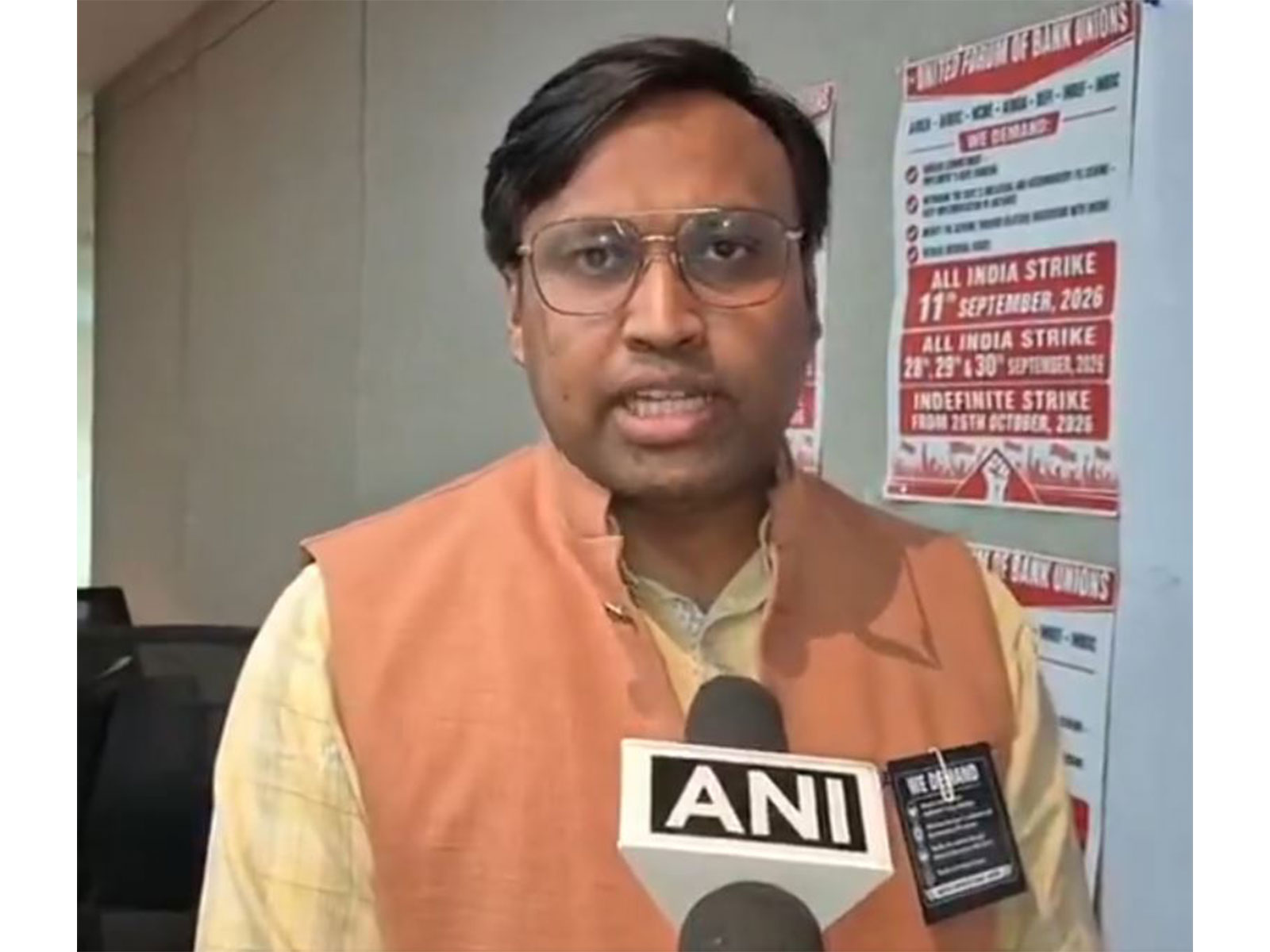 Kushal Gupta, Delhi President of All India Bank Officers' Confederation (AIBOC)  (Photo/ANI)