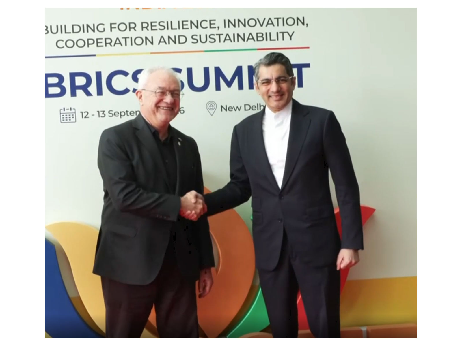 Uruguay Foreign Affairs Minister Mario Lubetkin (Left) arrives in Delhi ahead of BRICS Summit (Photo/ANI)