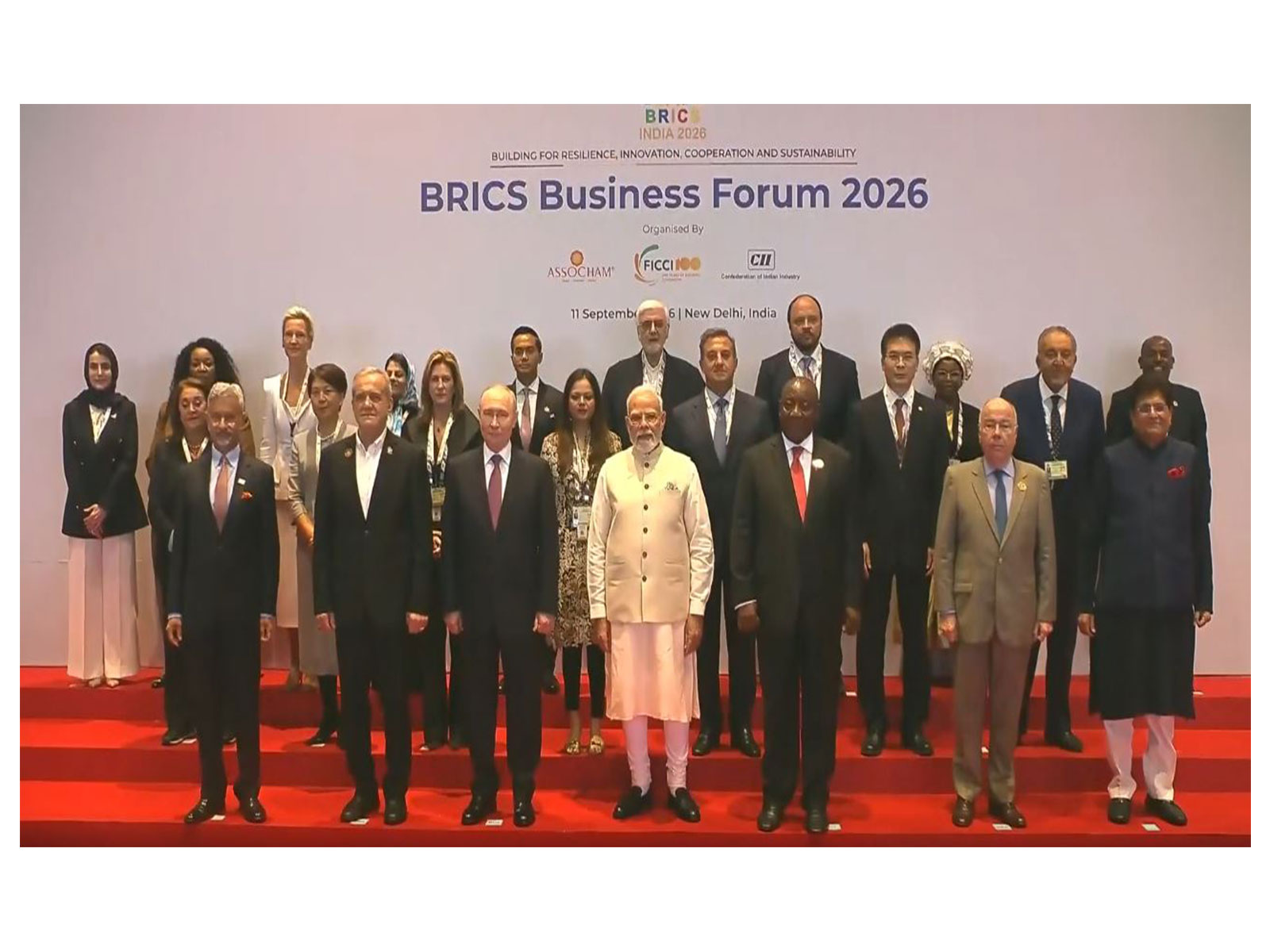PM Modi joins BRICS leaders for Business Forum 2026 family photo (Photo/DD)