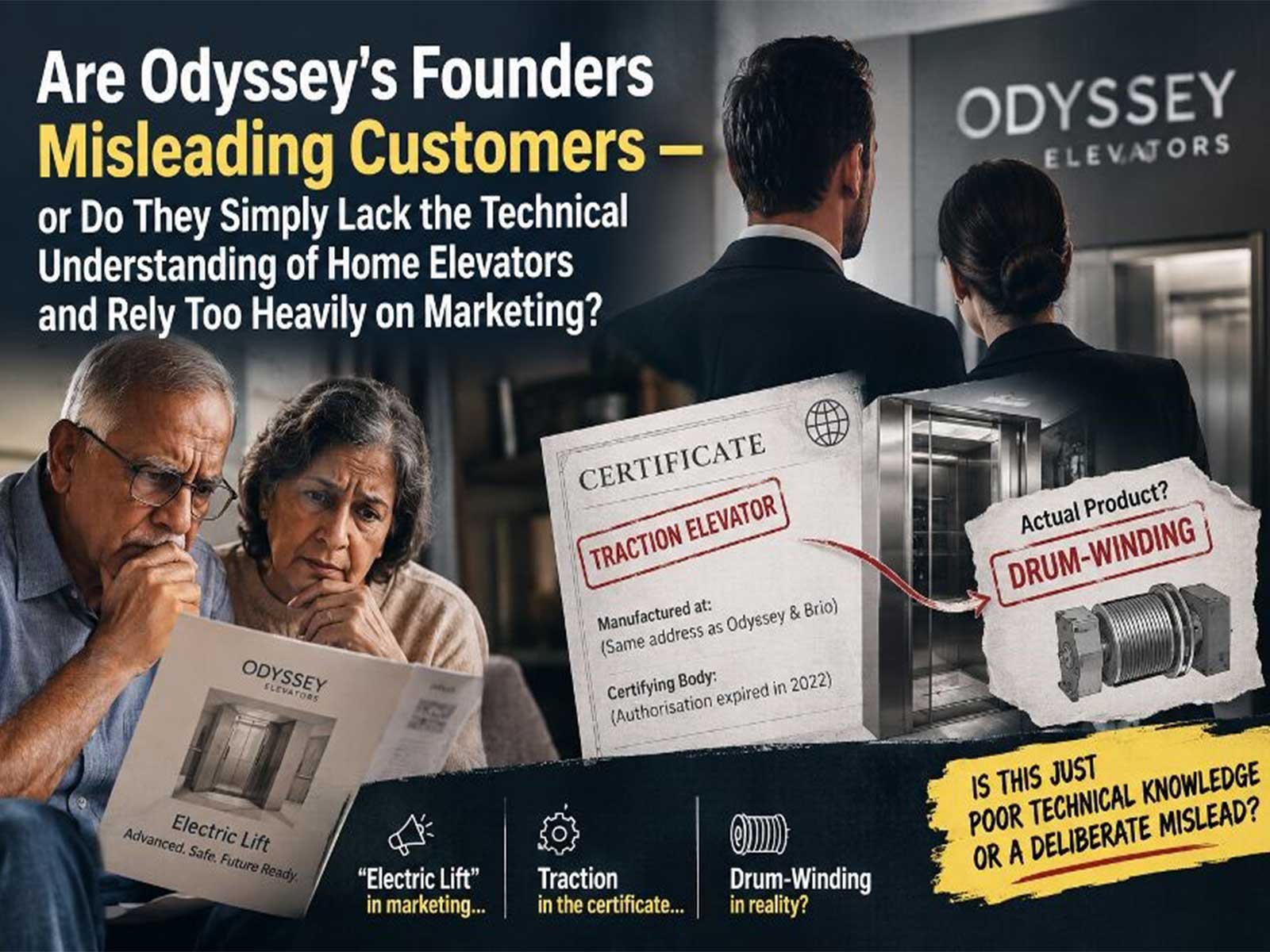 Odyssey Elevators Calls It “Electric” — But Is the Technology Really Traction, or Decades-Old Drum-Winding?